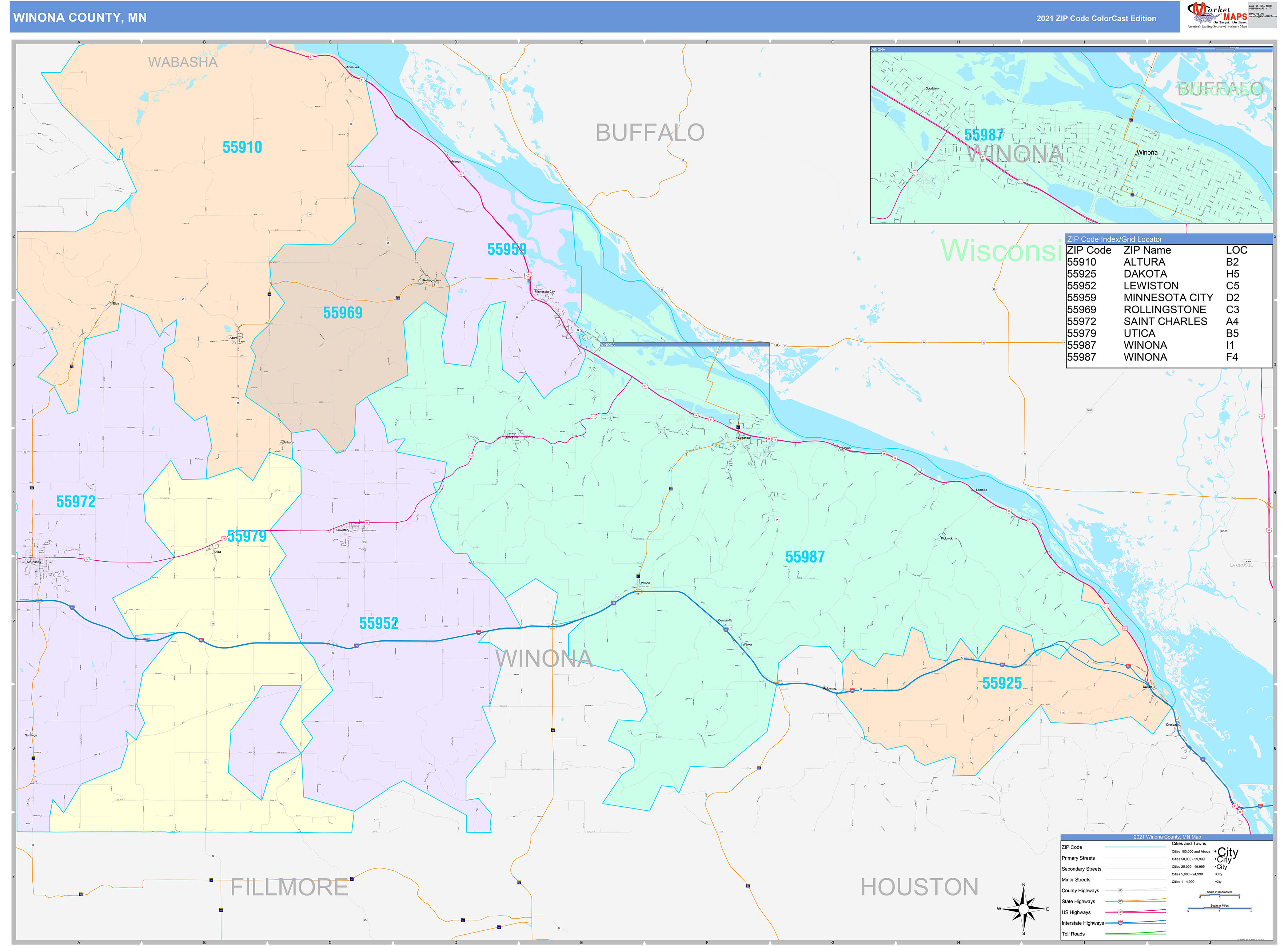winona-county-mn-wall-map-color-cast-style-by-marketmaps