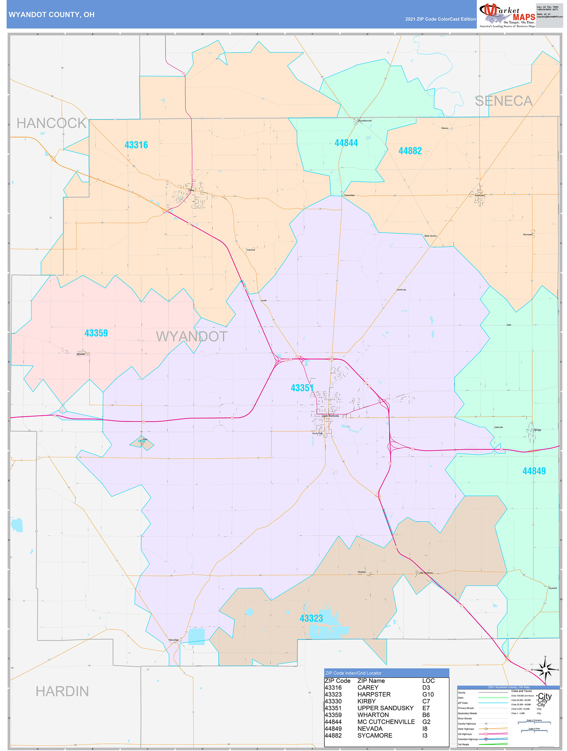 Wyandot County Map
