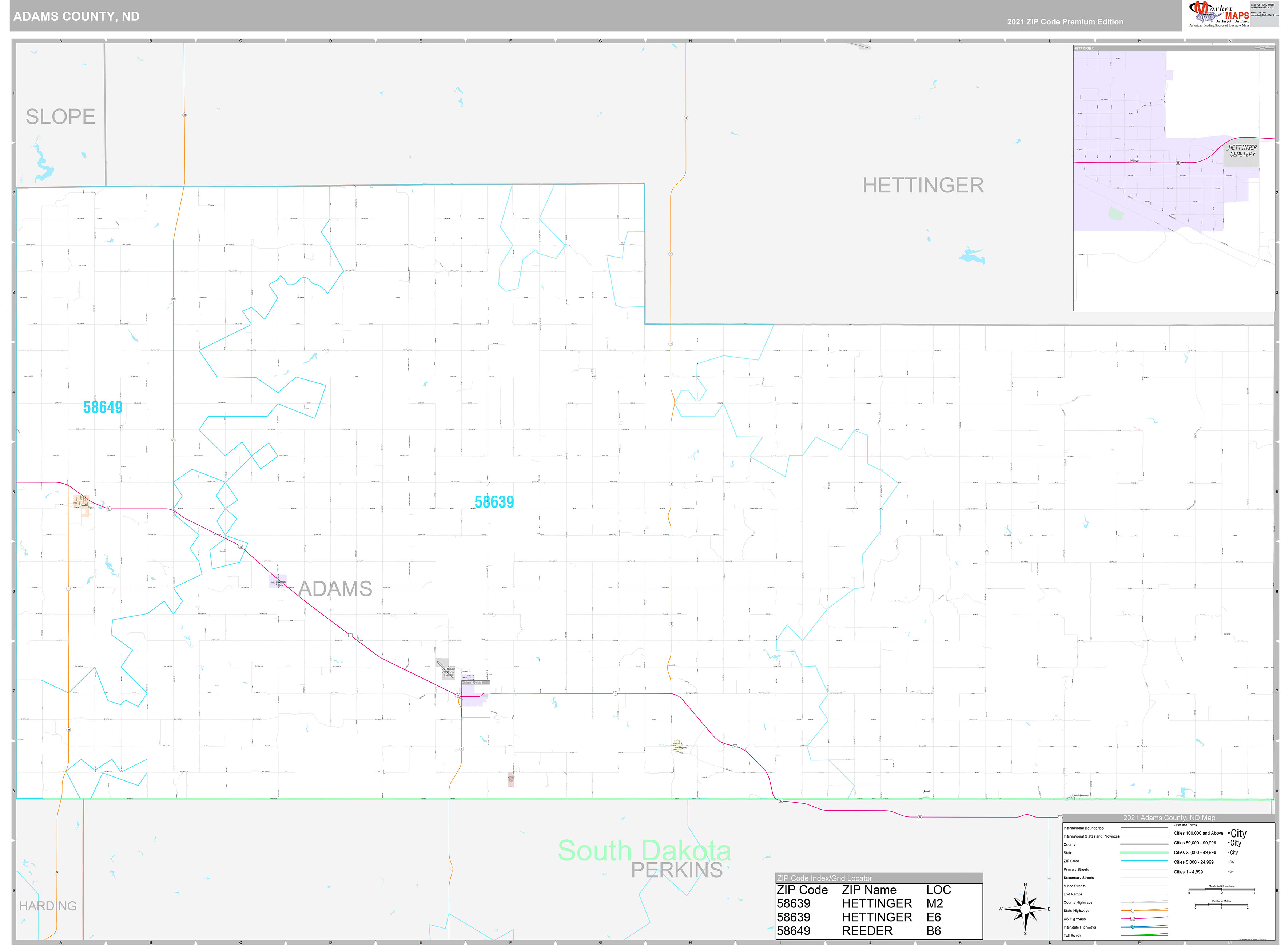 Adams County Nd Wall Map Premium Style By Marketmaps vrogue.co