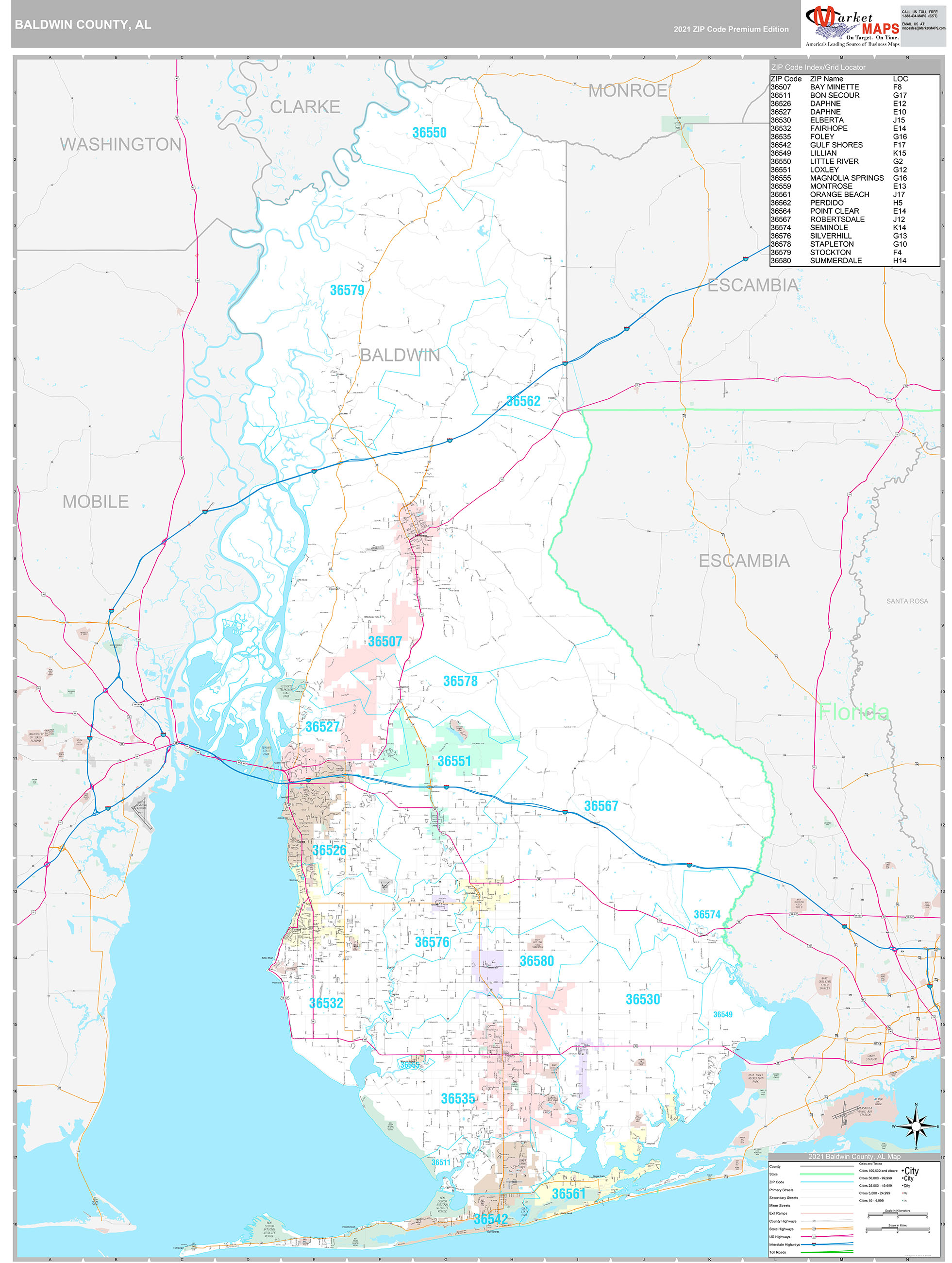 Baldwin County AL Wall Map Premium Style By MarketMAPS MapSales Baldwin County AL Wall Map Premium Style By MarketMAPS MapSales