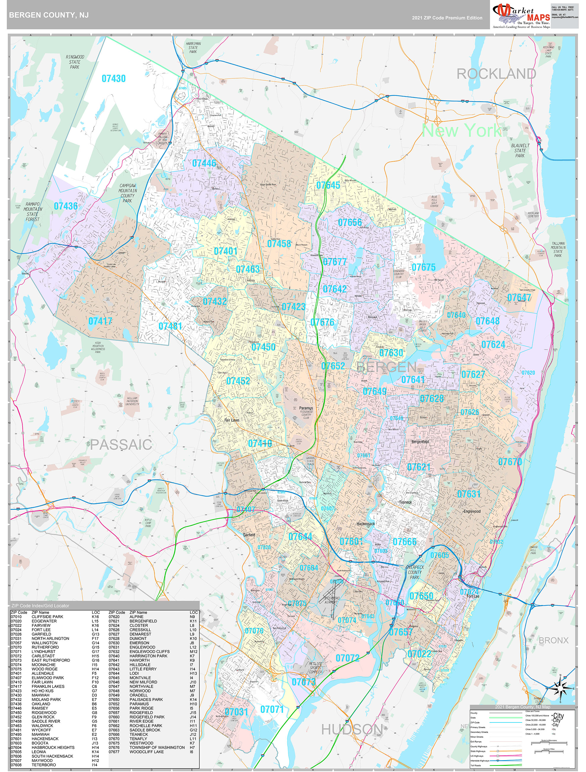 Bergen County Map With Cities