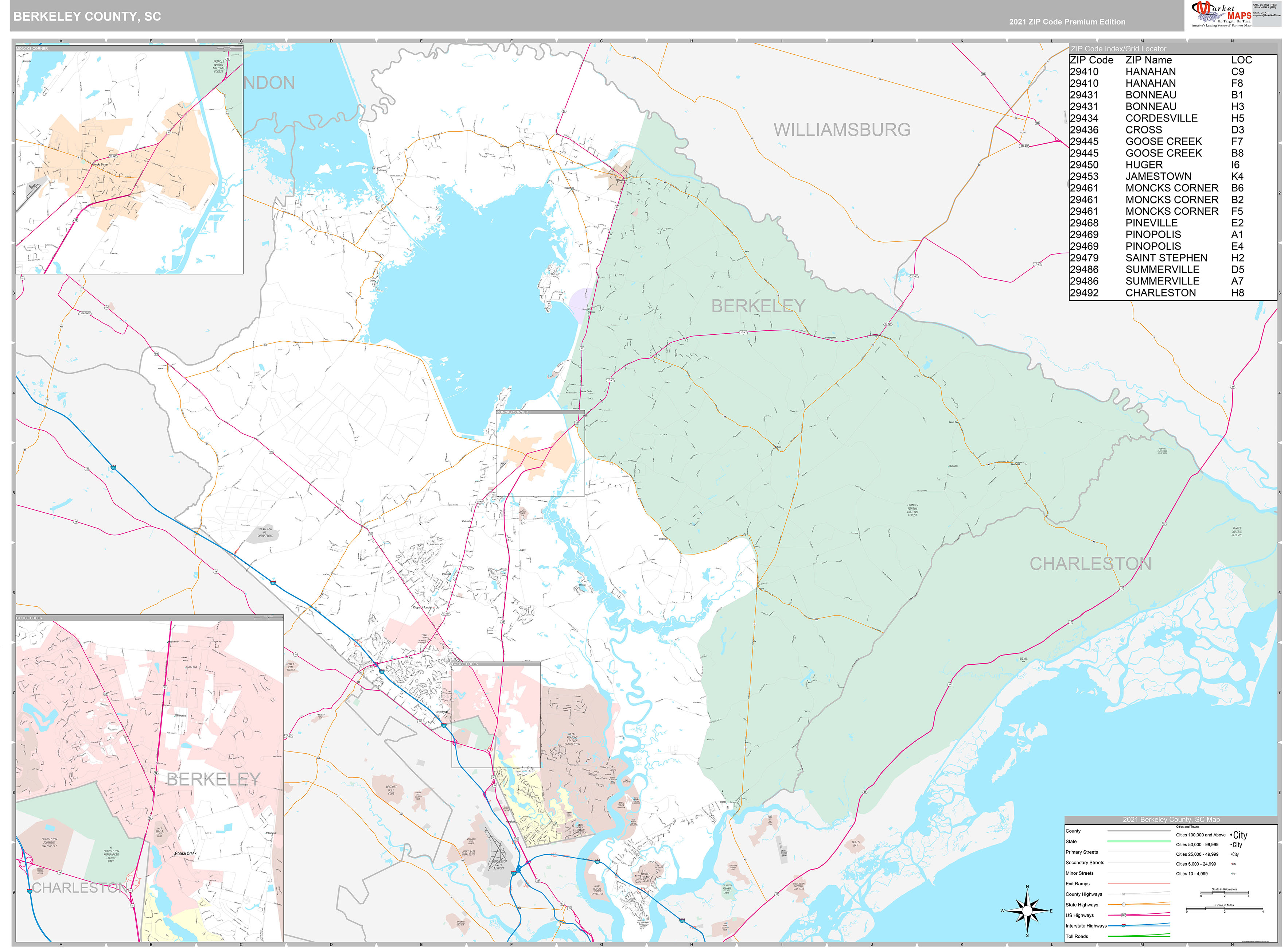 berkeley-county-sc-wall-map-premium-style-by-marketmaps-mapsales