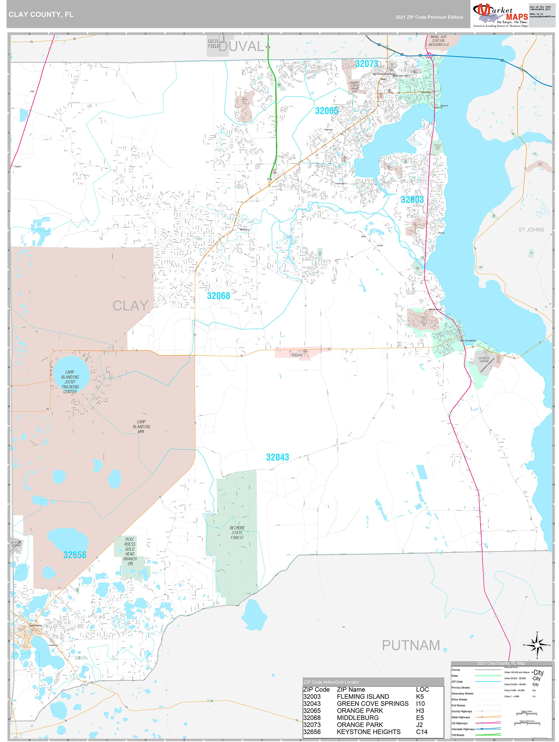 Clay County Map - Clay FL