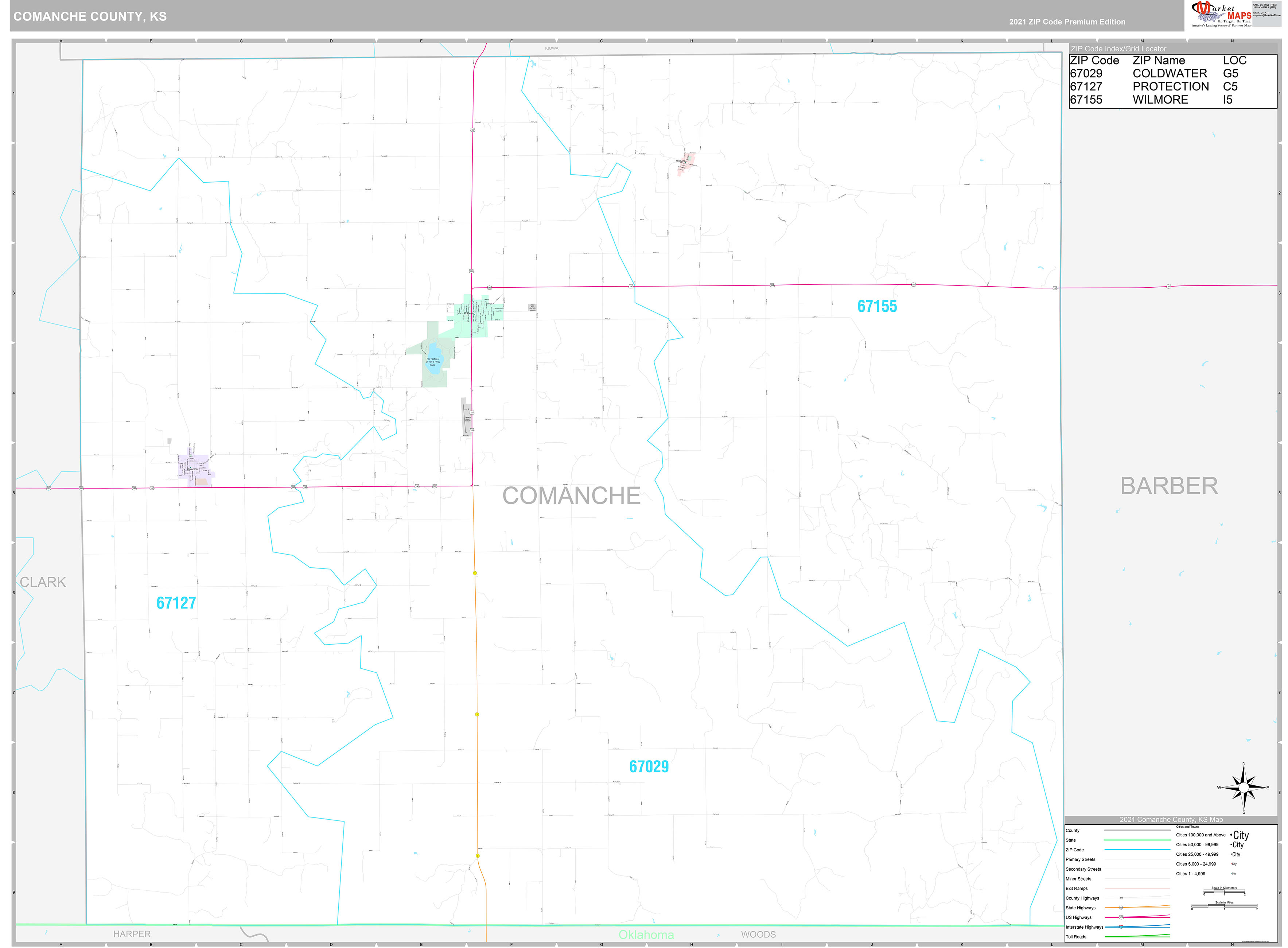 Comanche County Map Oklahoma
