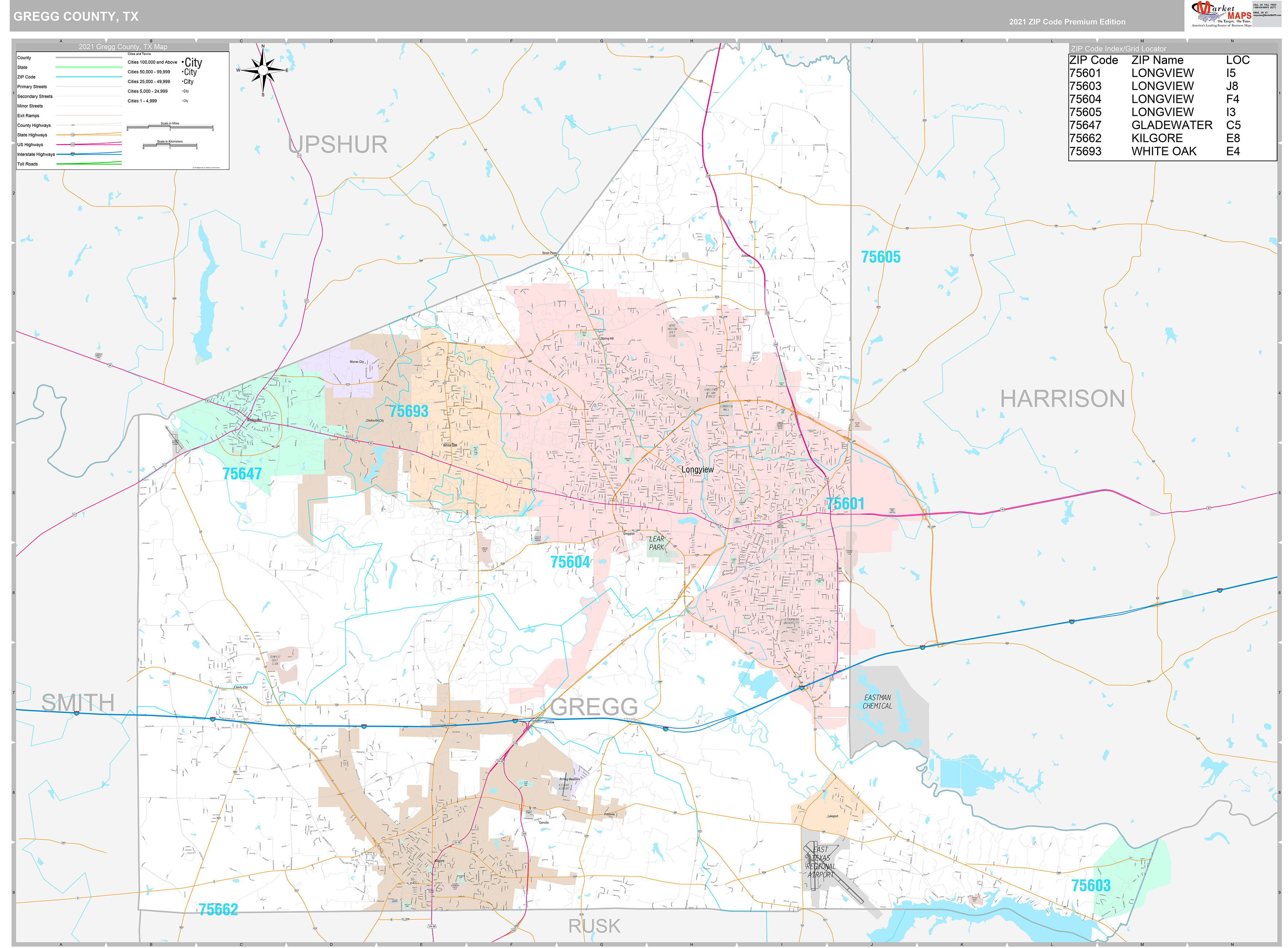 gregg-county-tx-wall-map-premium-style-by-marketmaps