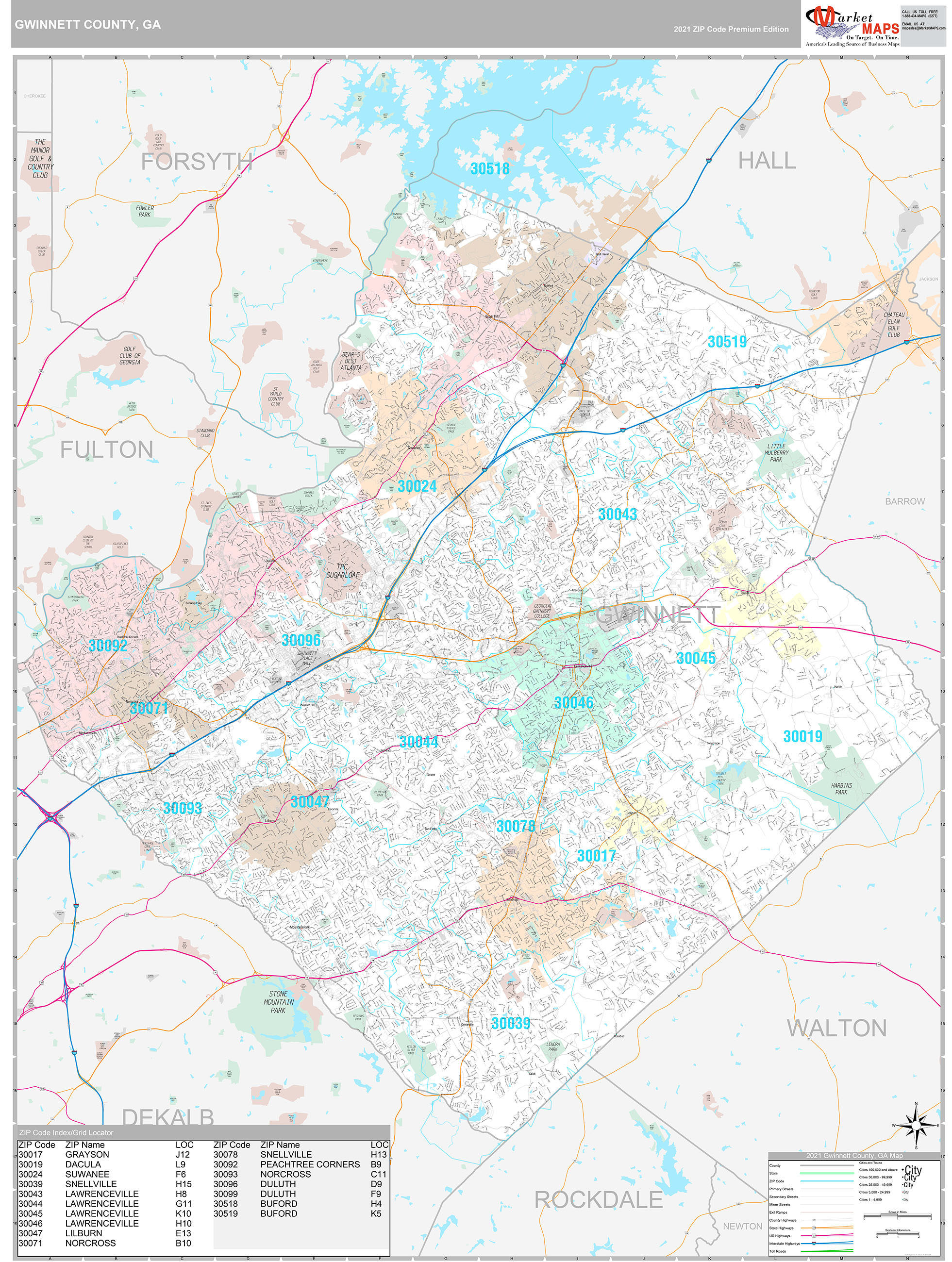 Detailed Map Of Gwinnett County