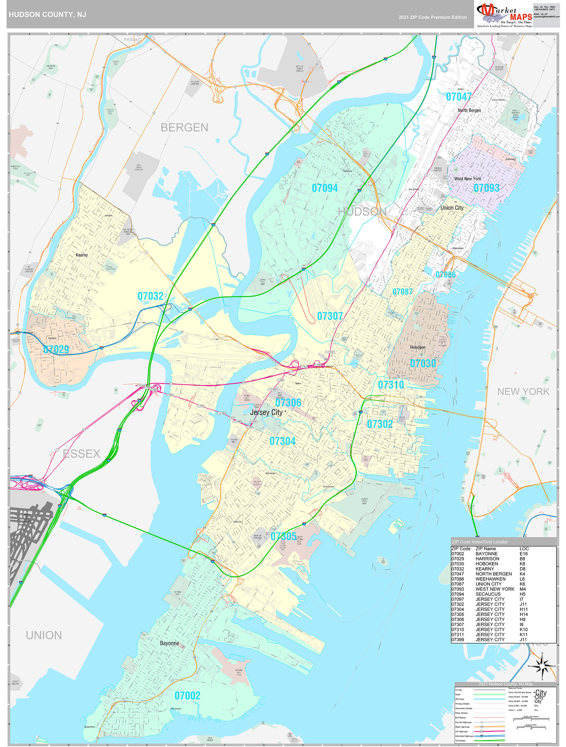 Hudson County Map