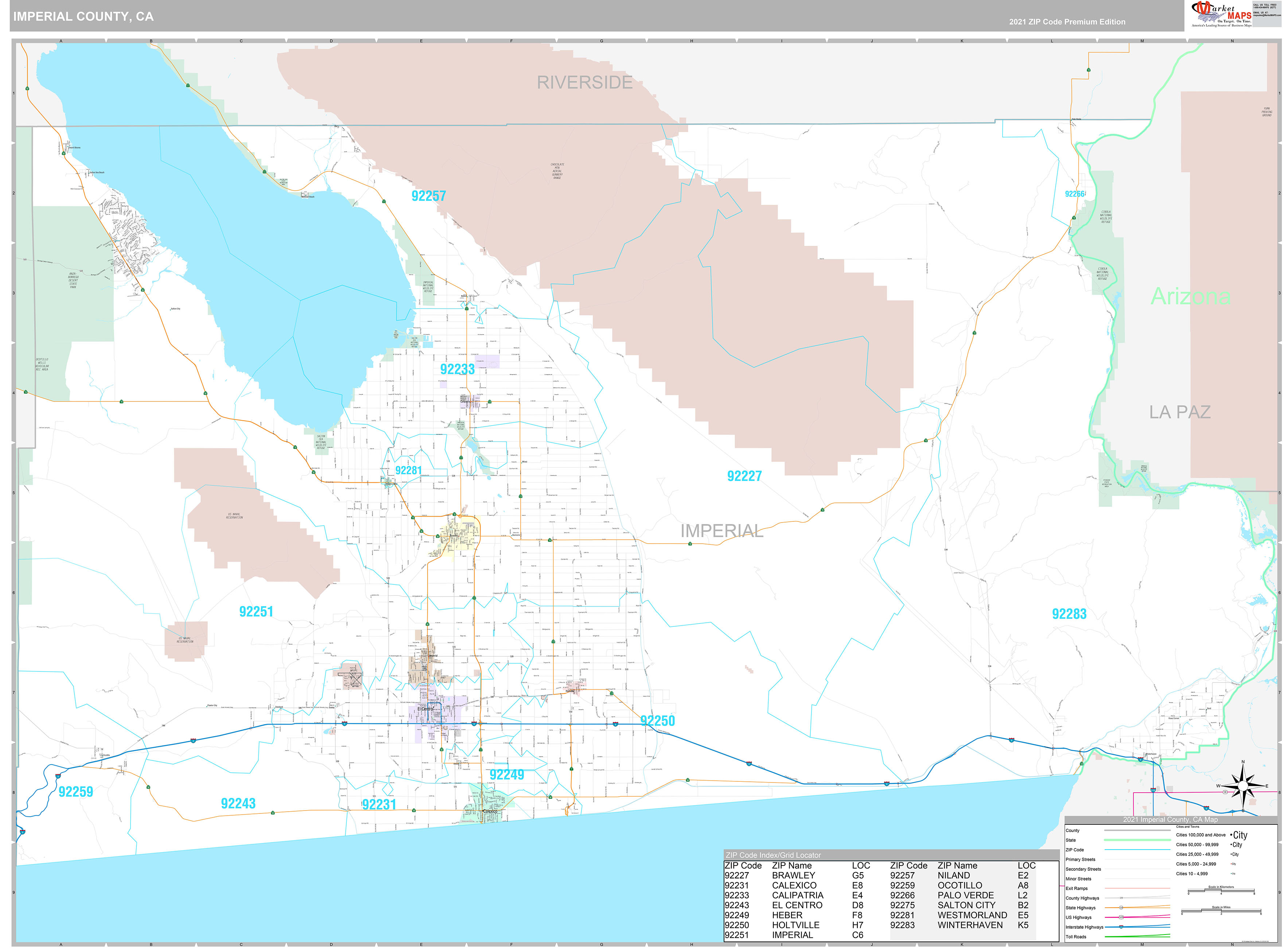 Imperial County Map With Cities