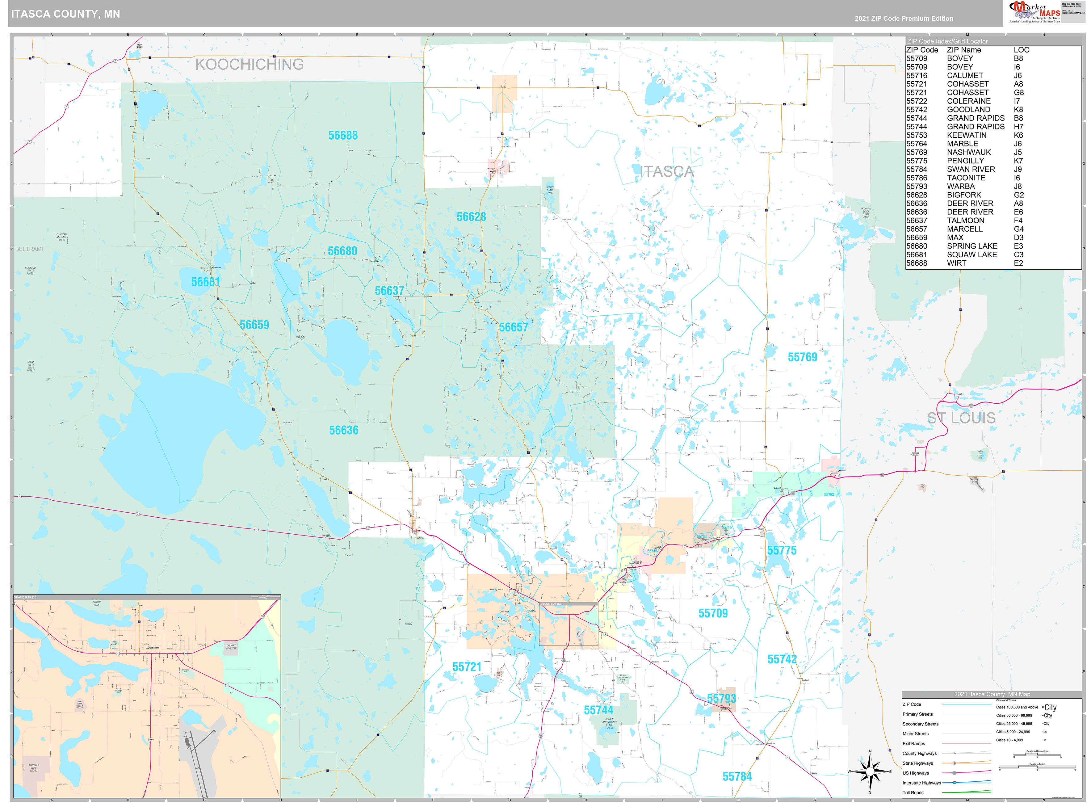 Itasca County Map Detailed