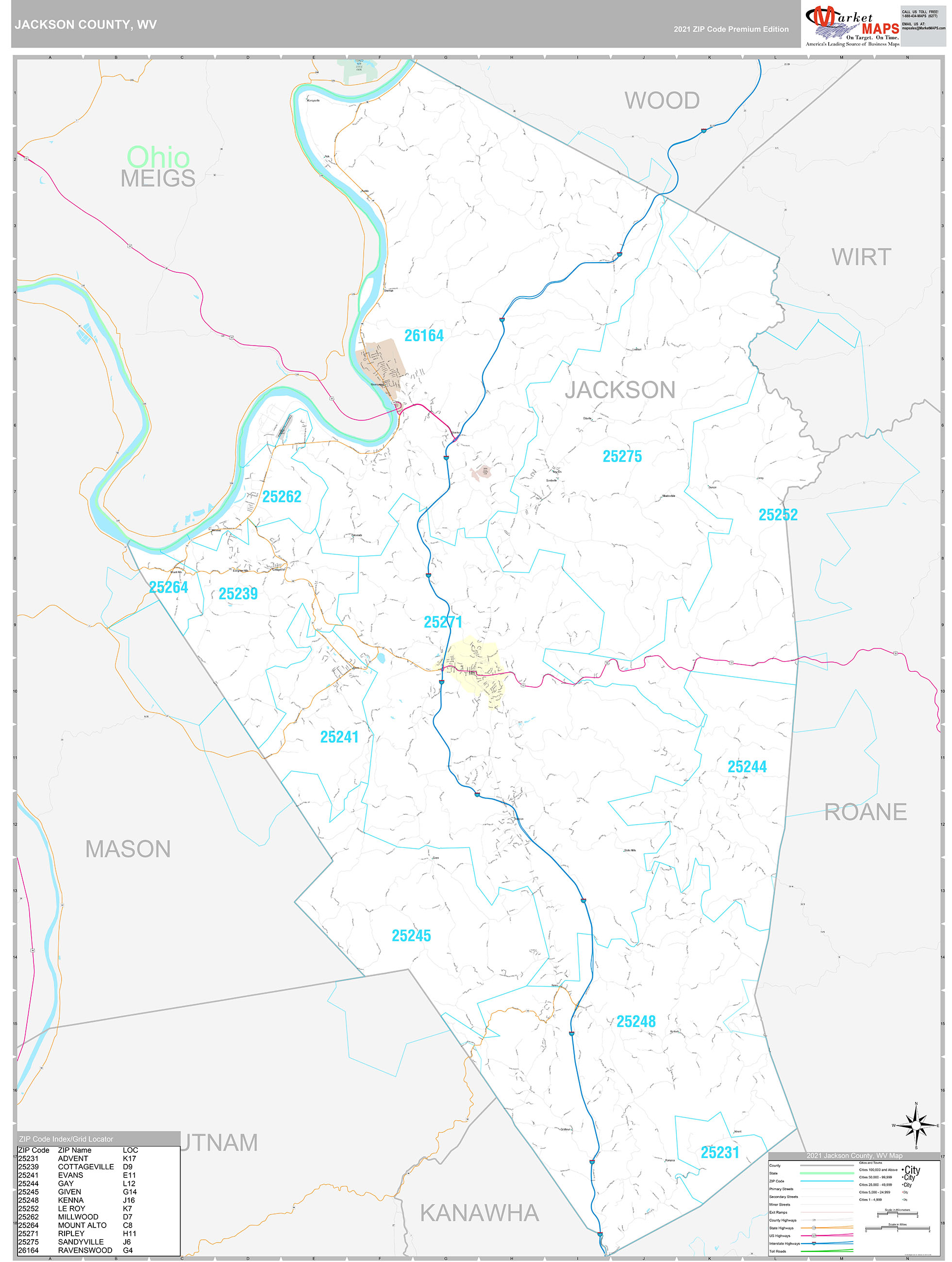 Jackson County West Virginia Map
