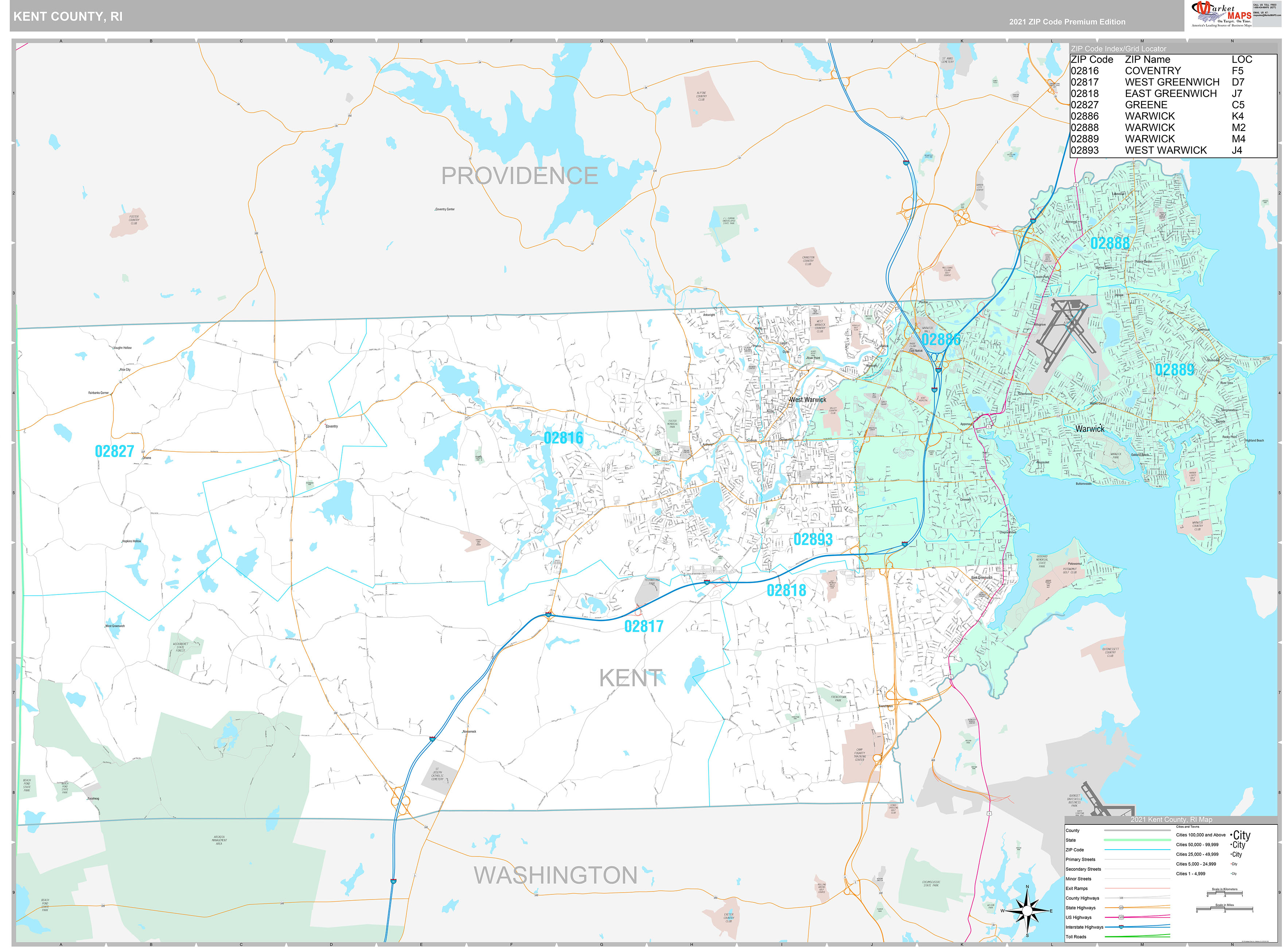 Kent County Zip Code Map