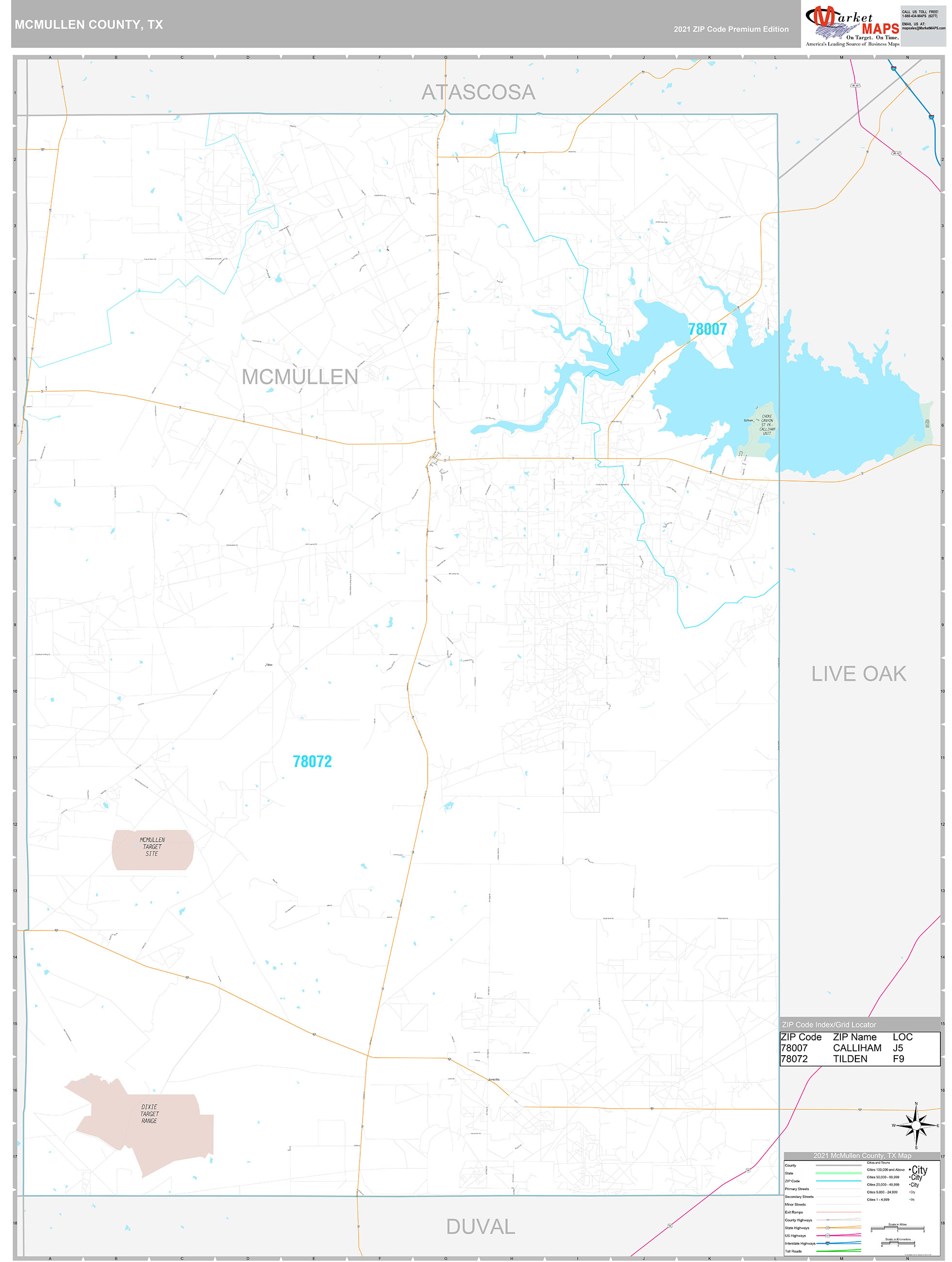 McMullen County, TX Wall Map Premium Style by MarketMAPS MapSales