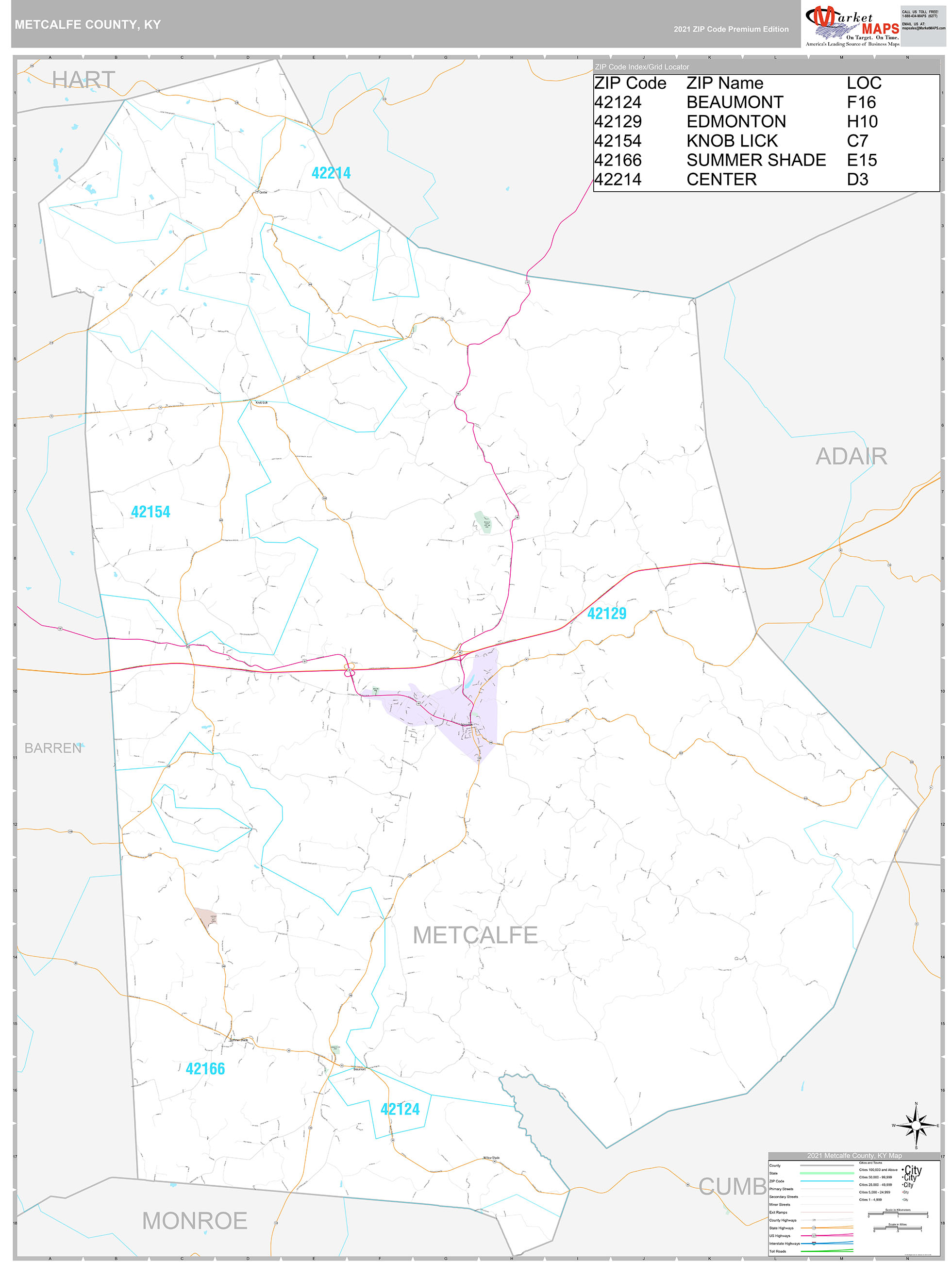 Metcalfe County Ky Wall Map Color Cast Style By Marketmaps Images and