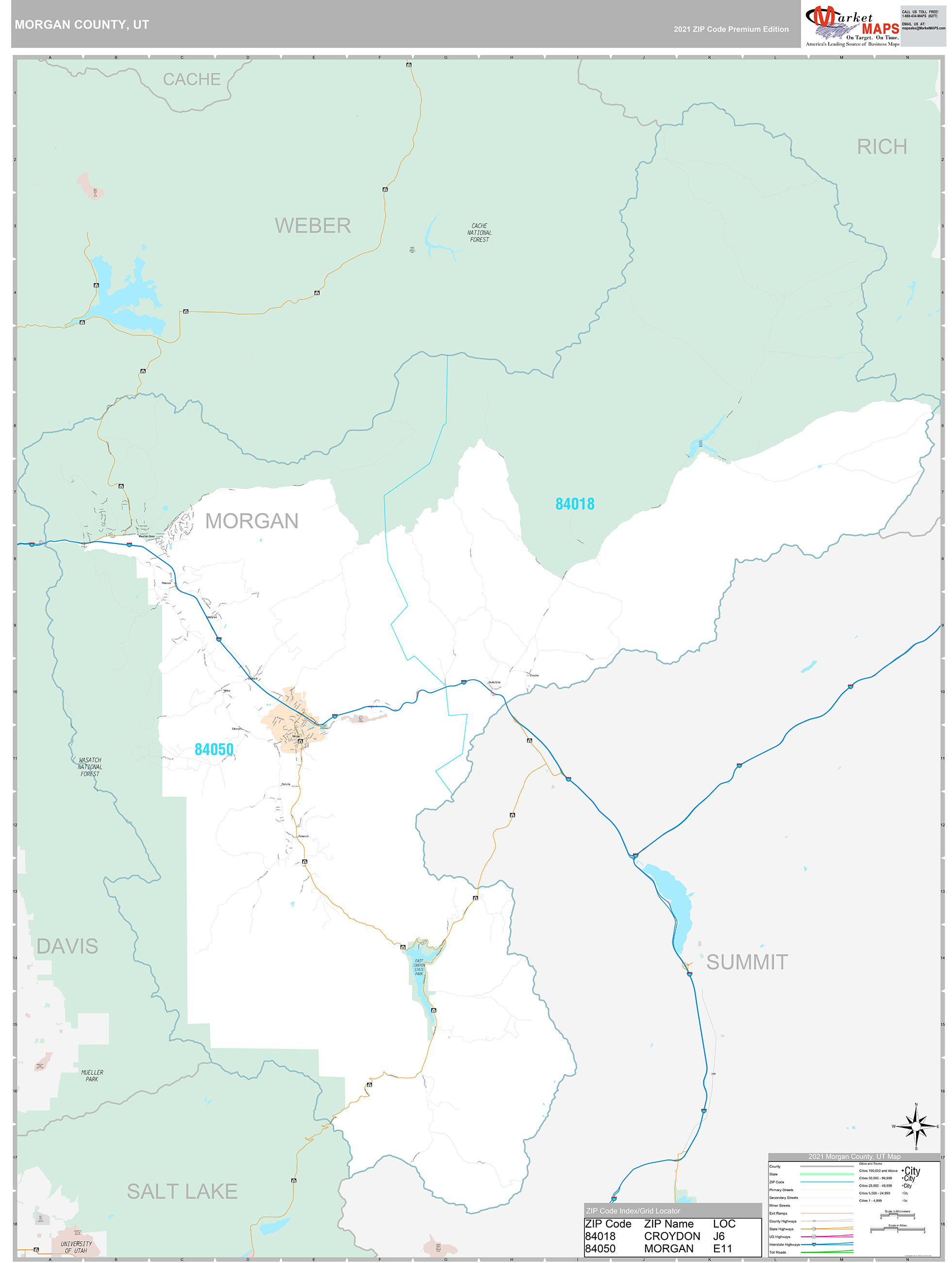 County Utah Digital Zip Code Map vrogue.co