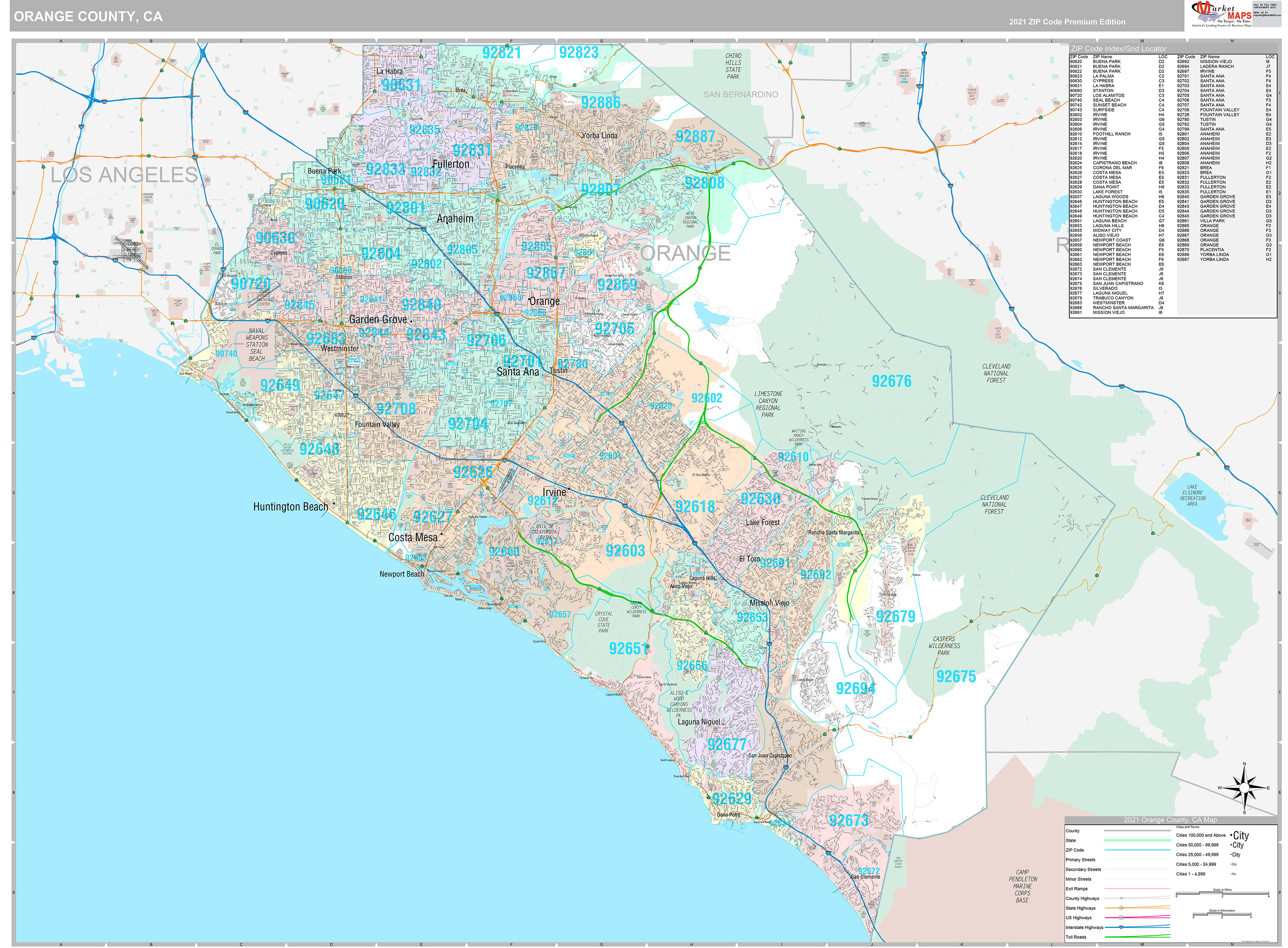 Orange County Boundary Map