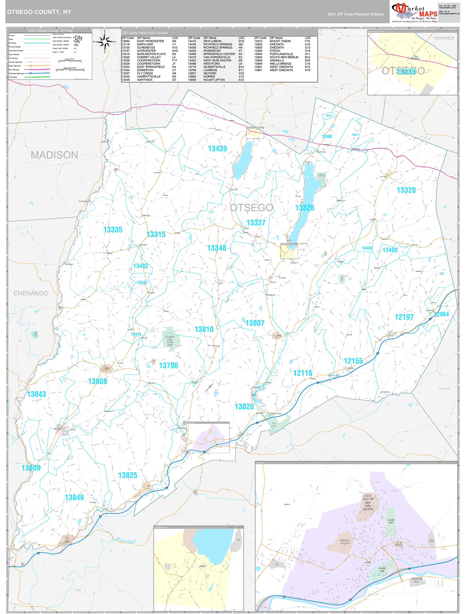 Otsego County Map