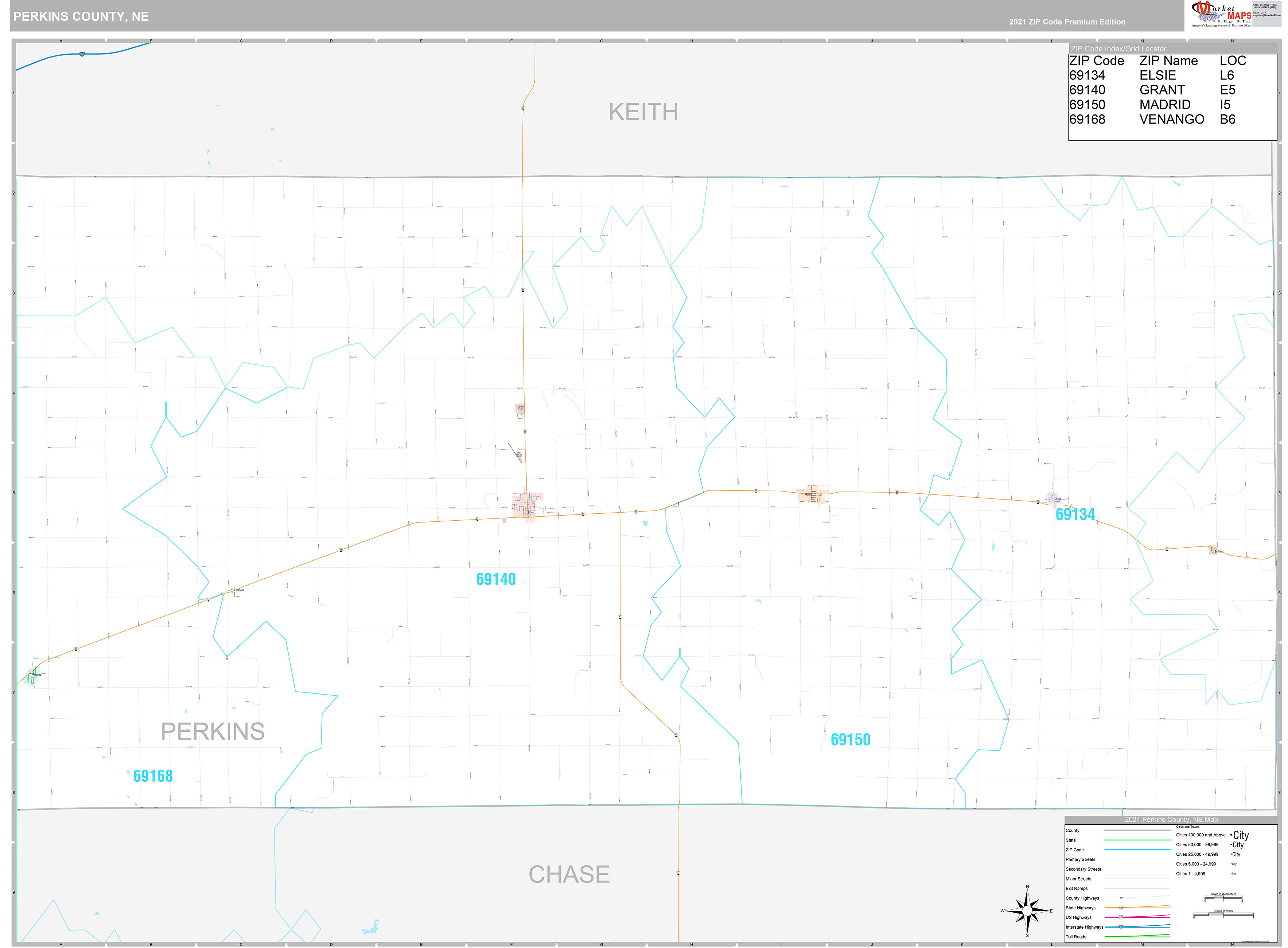 Perkins County Sd Wall Map Red Line Style By Marketma vrogue.co