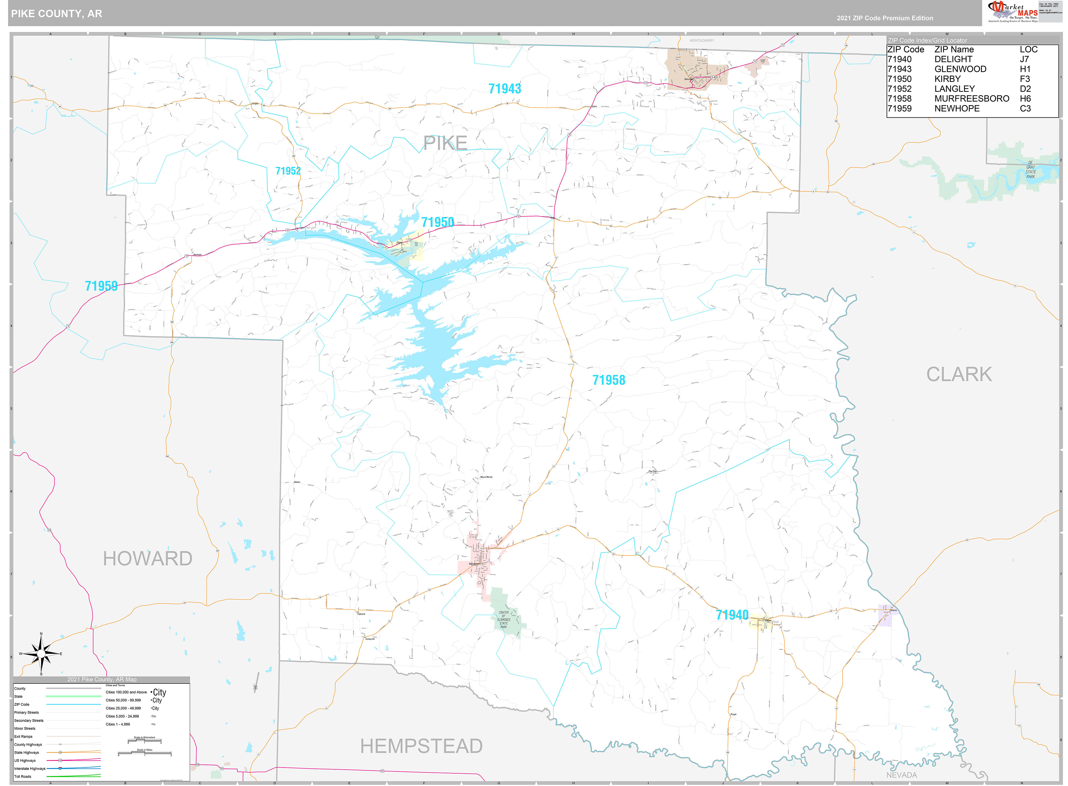 Pike County Ar Wall Map Color Cast Style By Marketmap vrogue.co
