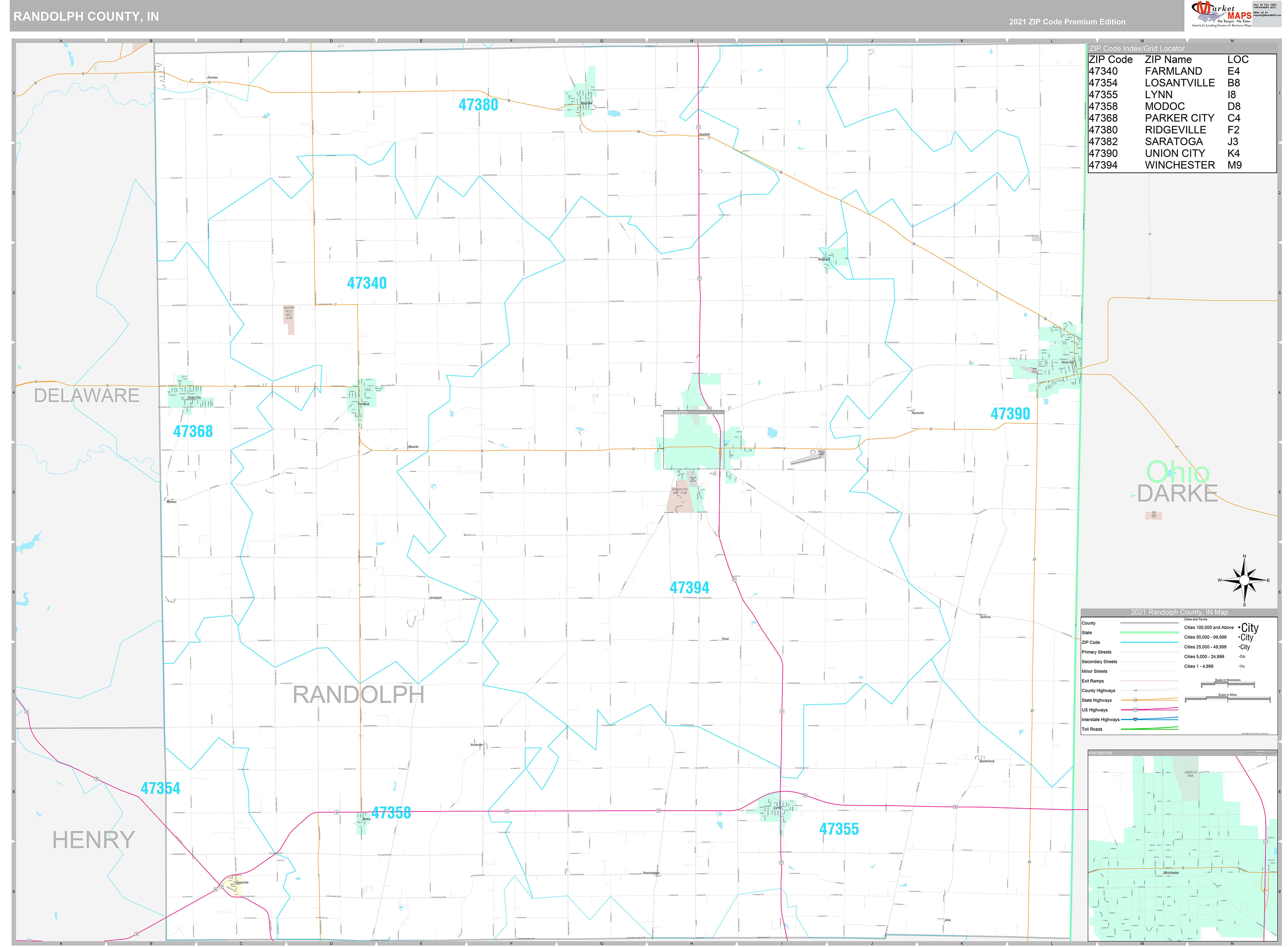 Randolph County Highway Map