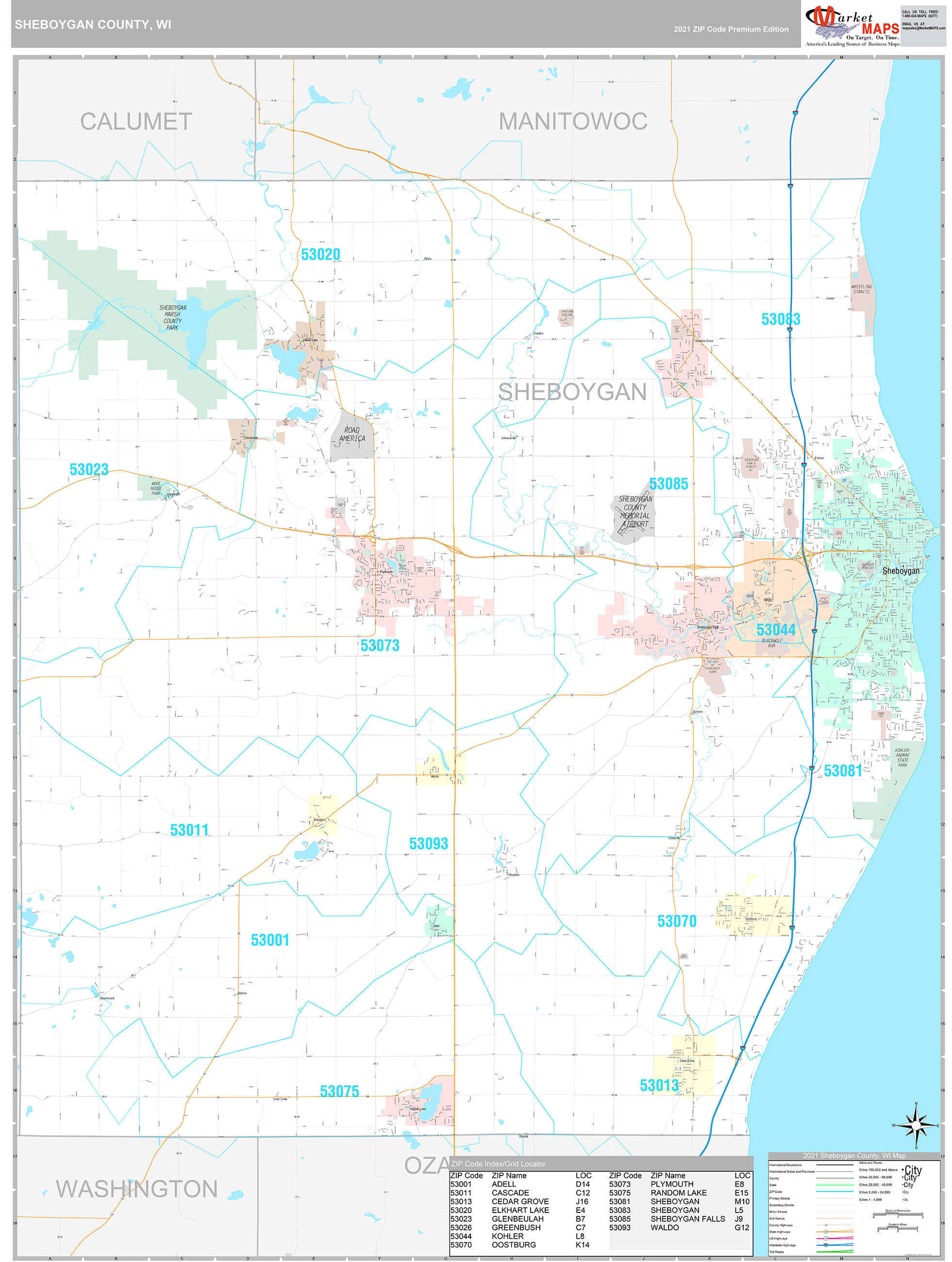 Sheboygan County Map