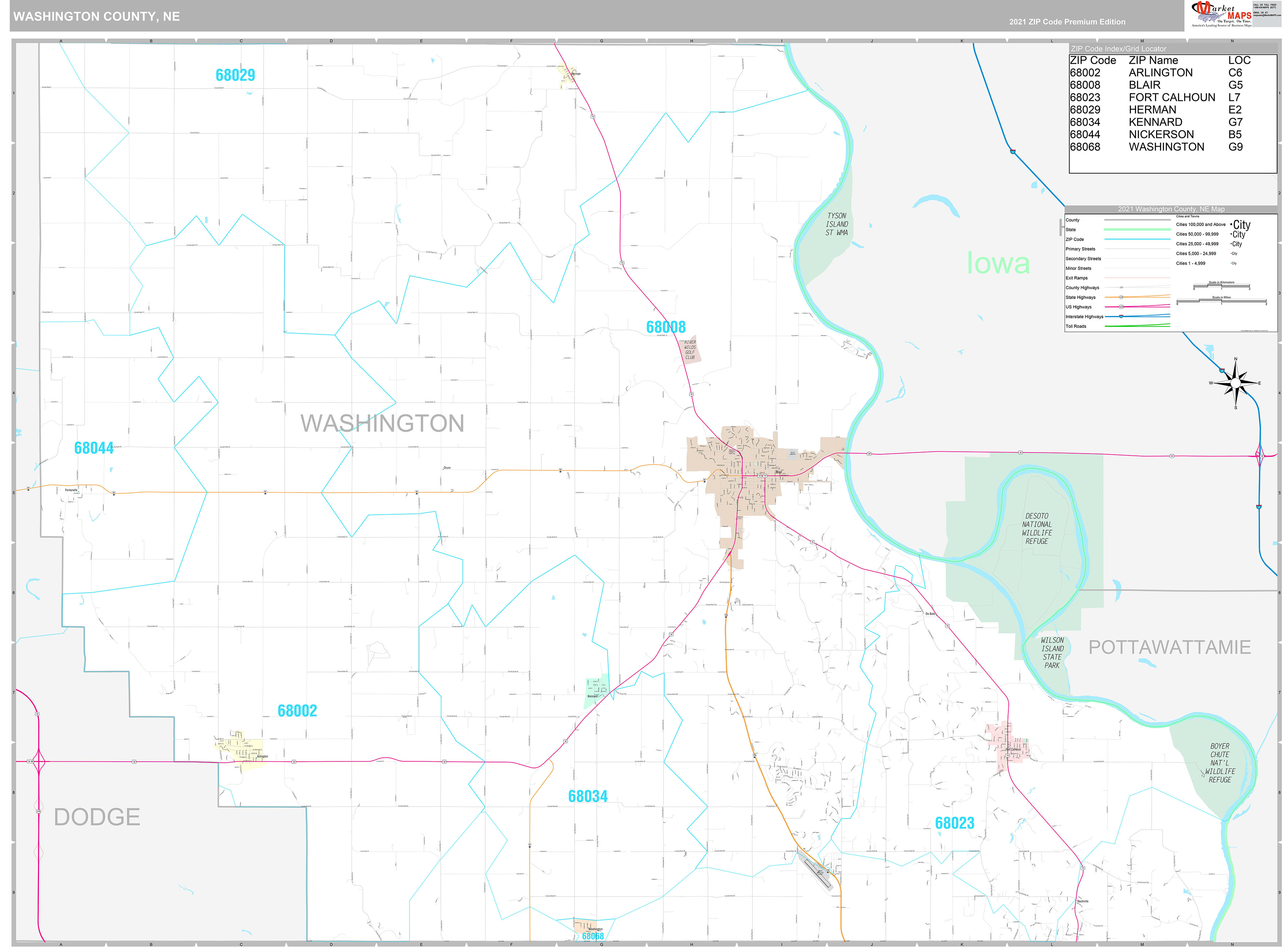 Wahkiakum County, Wa Zip Code Wall Map Premium Style By Marketmaps 240