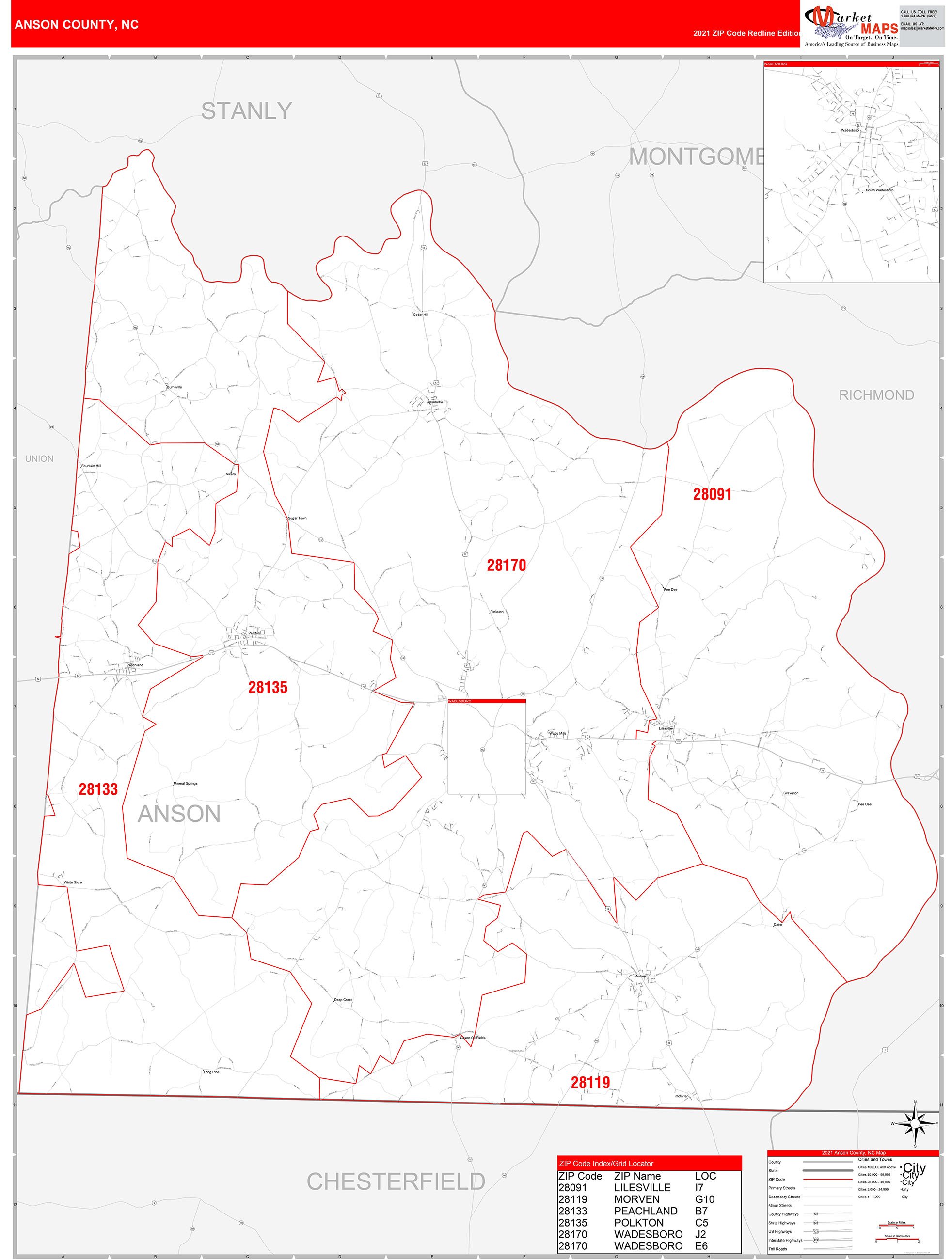 Anson County Nc Wall Map Premium Style By Marketmaps vrogue.co