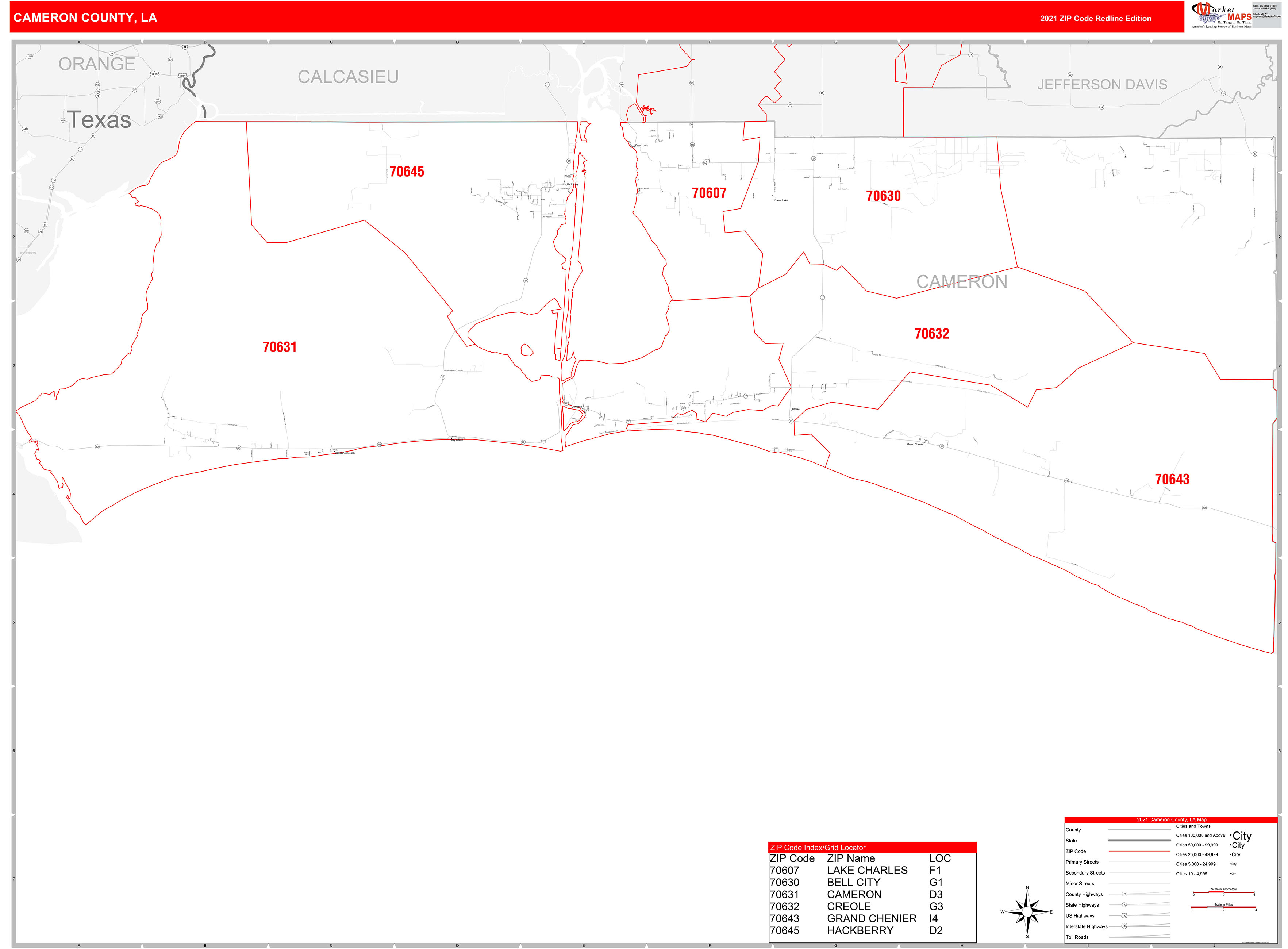 Cameron County Louisiana Digital Zip Code Map vrogue.co