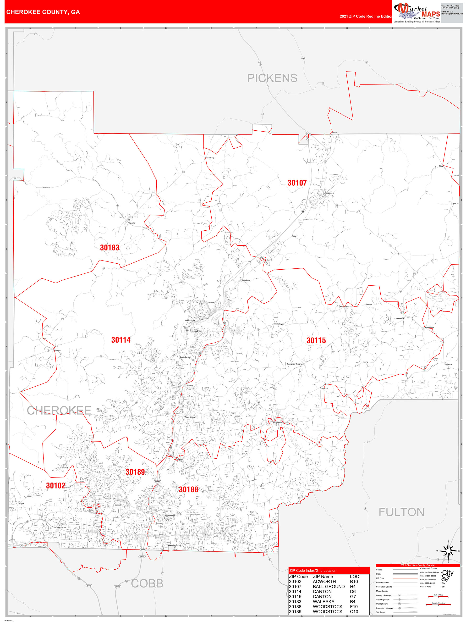 Cherokee County Zip Code Map Map