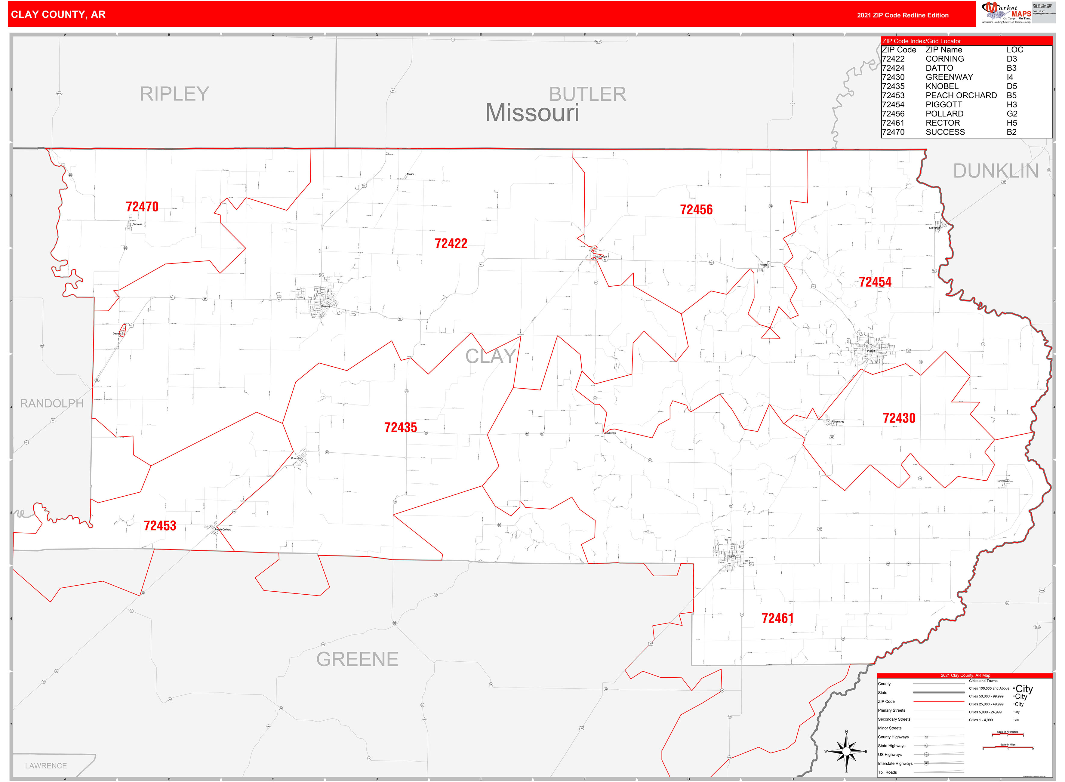 Clay County Zip Code Map