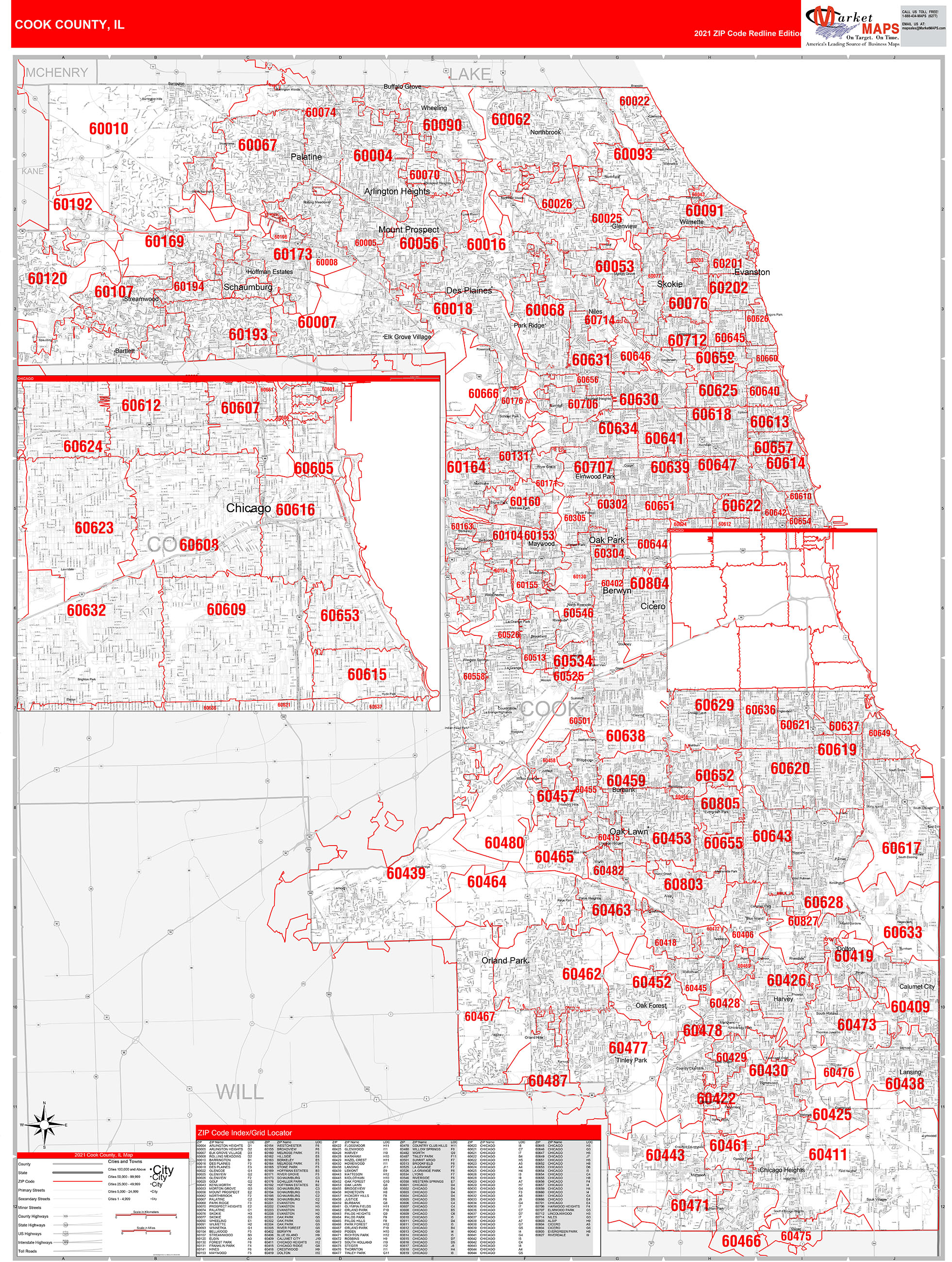 Cook County Zip Code Map