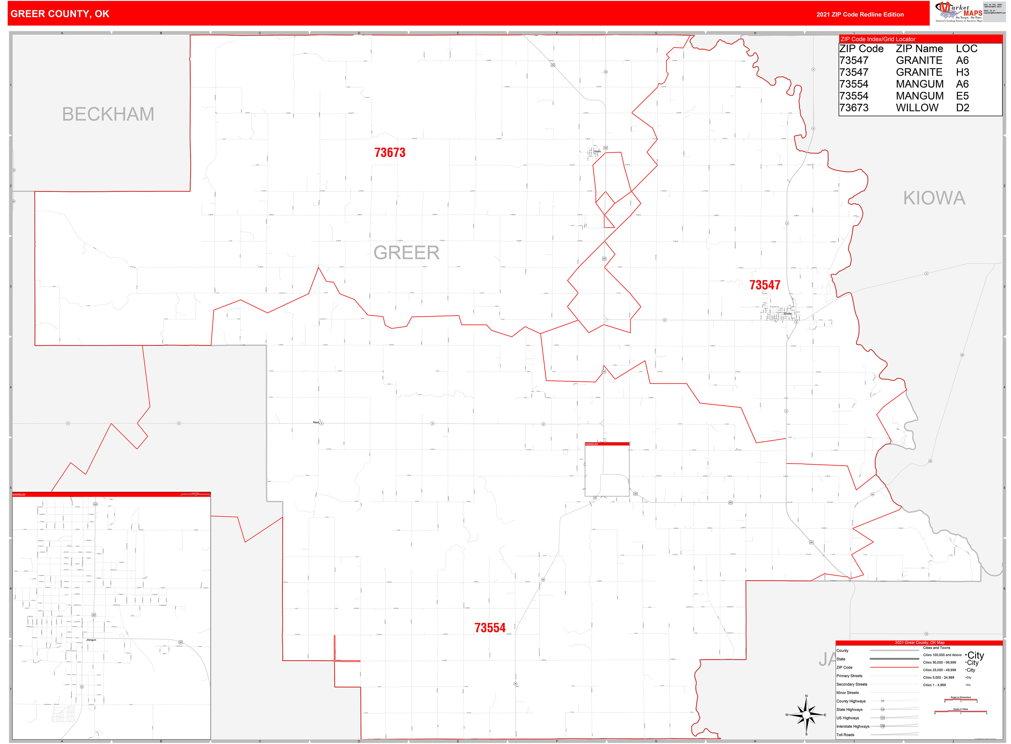 1897 Old Greer County Oklahoma Map Map