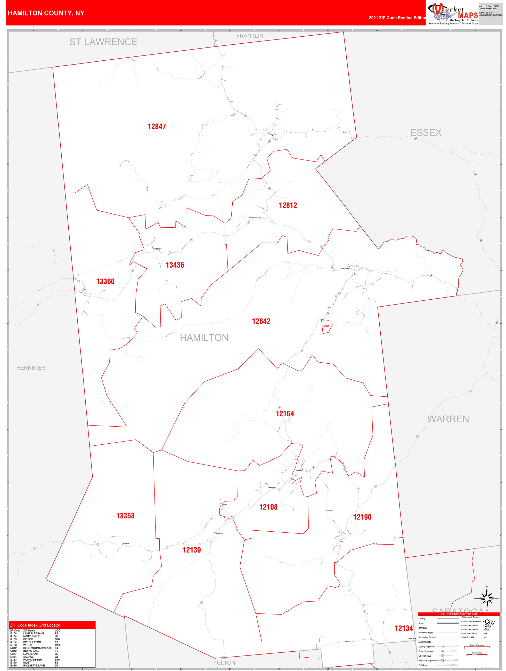 hamilton-county-ny-zip-code-wall-map-red-line-style-by-marketmaps