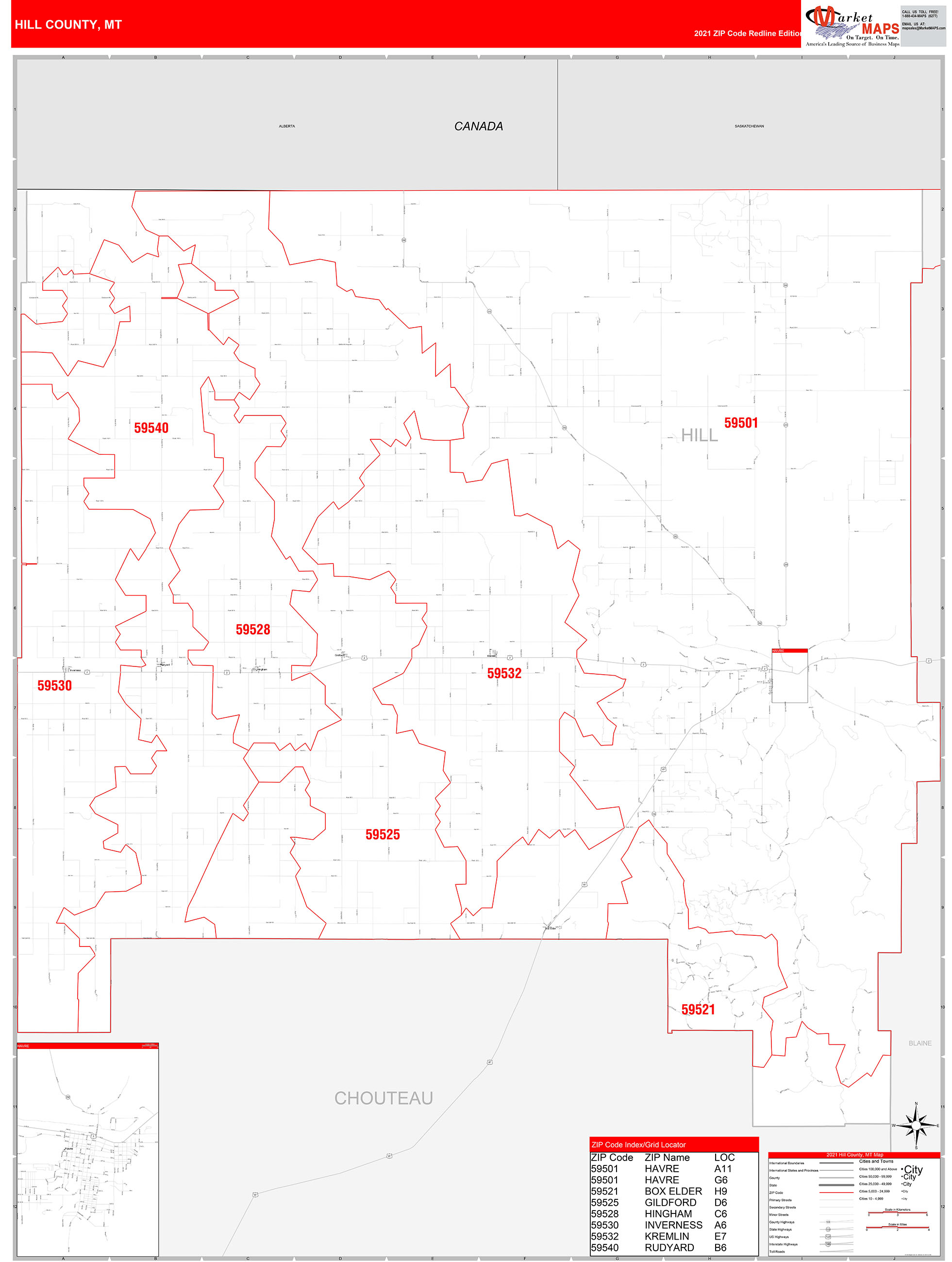 Montana Zip Code Wall Map Red Line Style By Marketmap vrogue.co