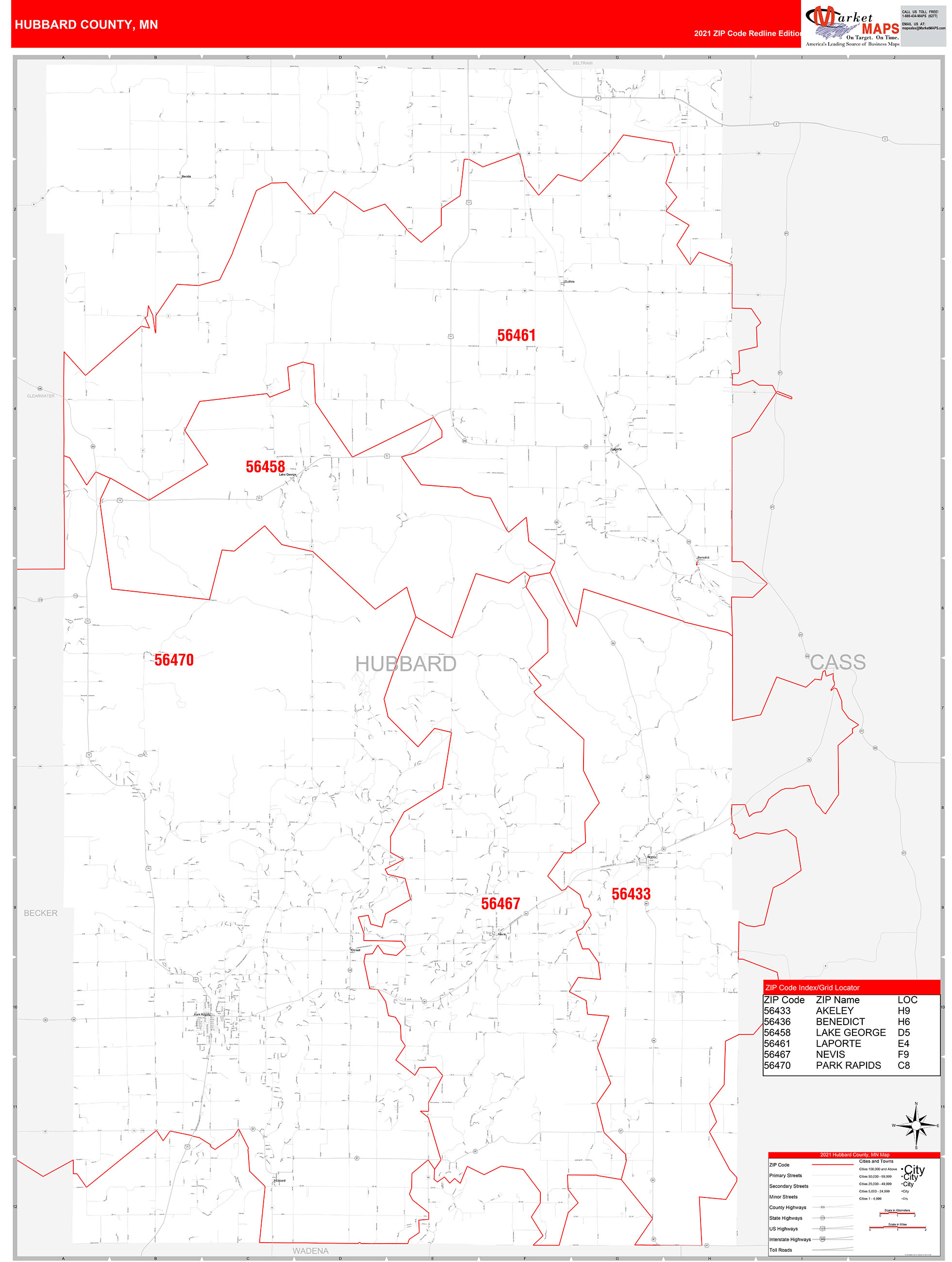 Hubbard County Map