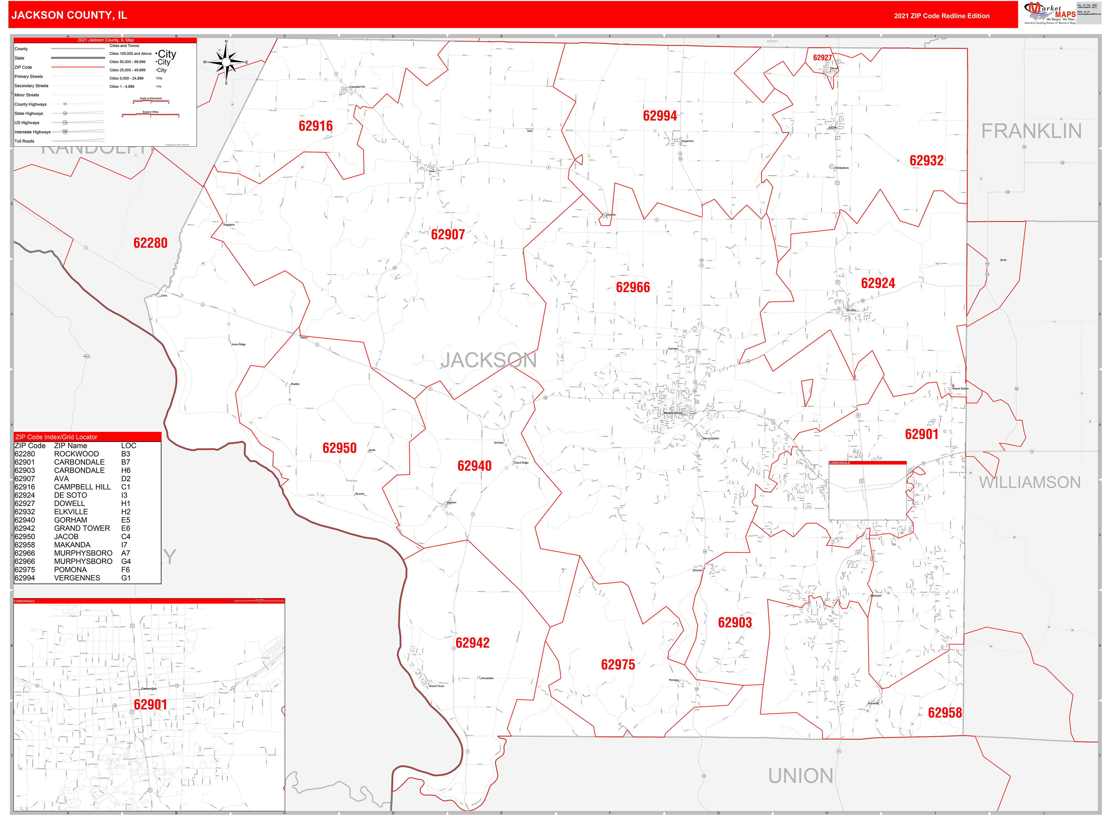 Jackson County Zip Code Map