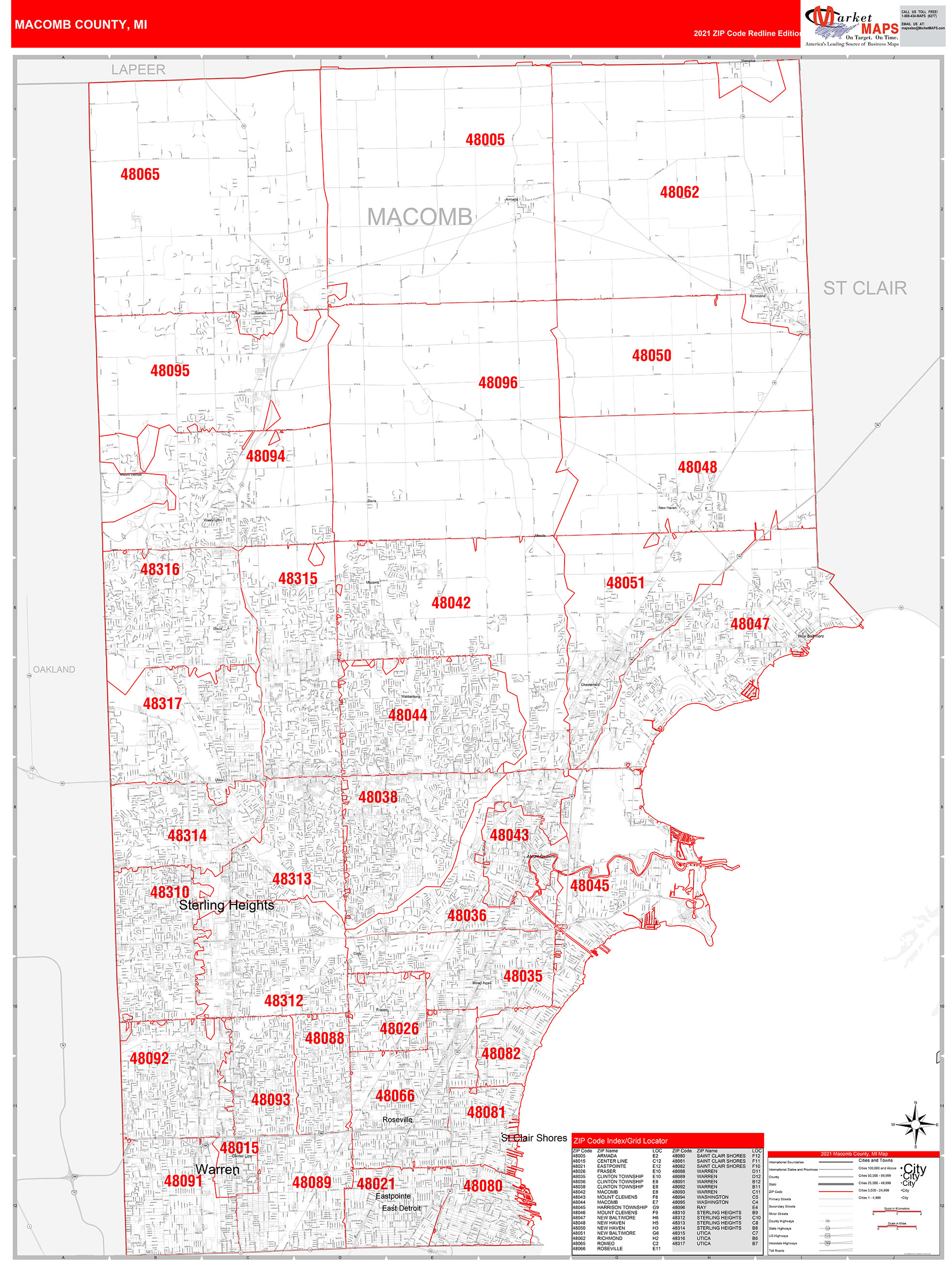 Michigan Zip Code Map By County