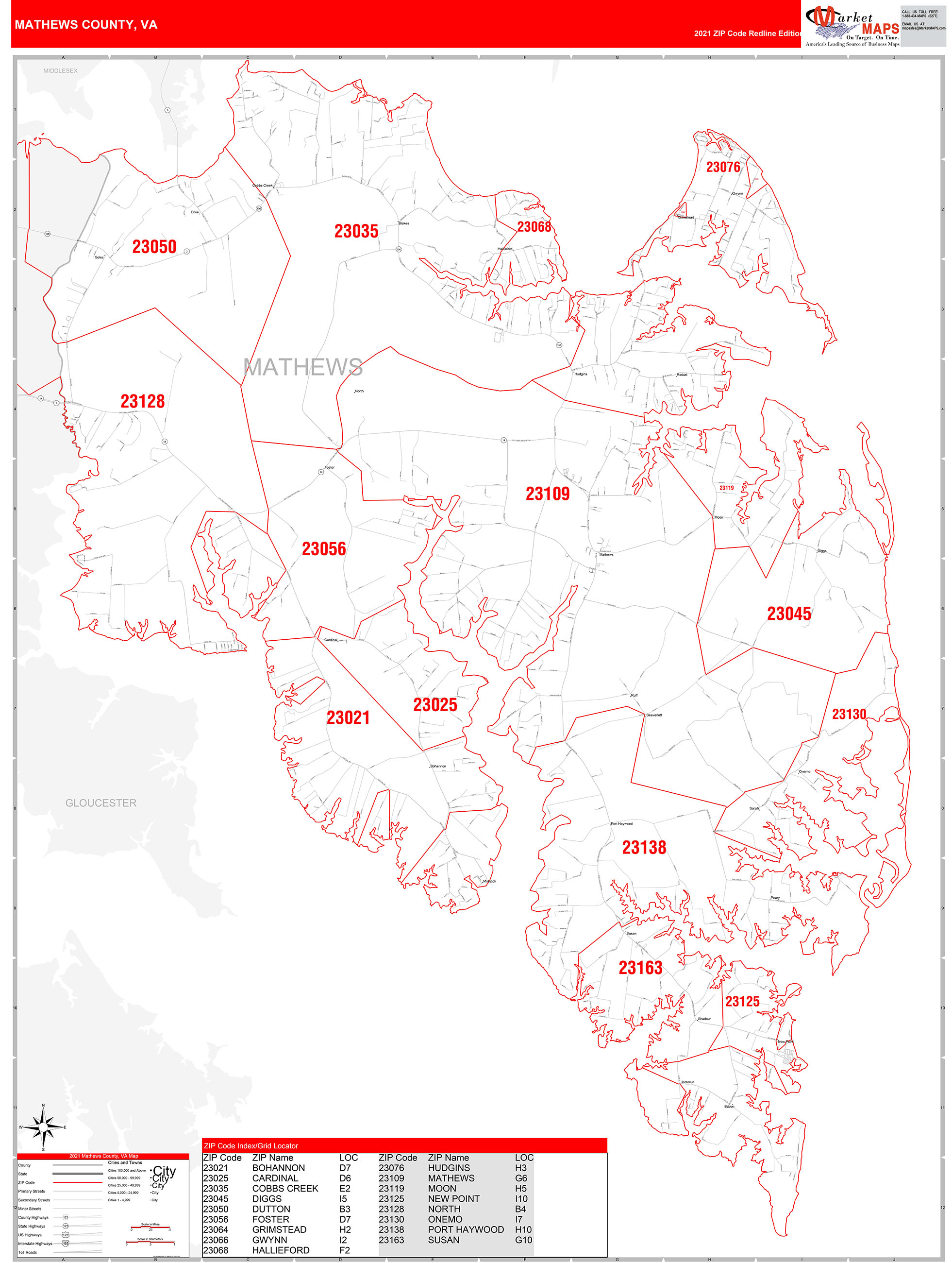 Amazon Com Mathews County Virginia Va Zip Code Map No vrogue.co