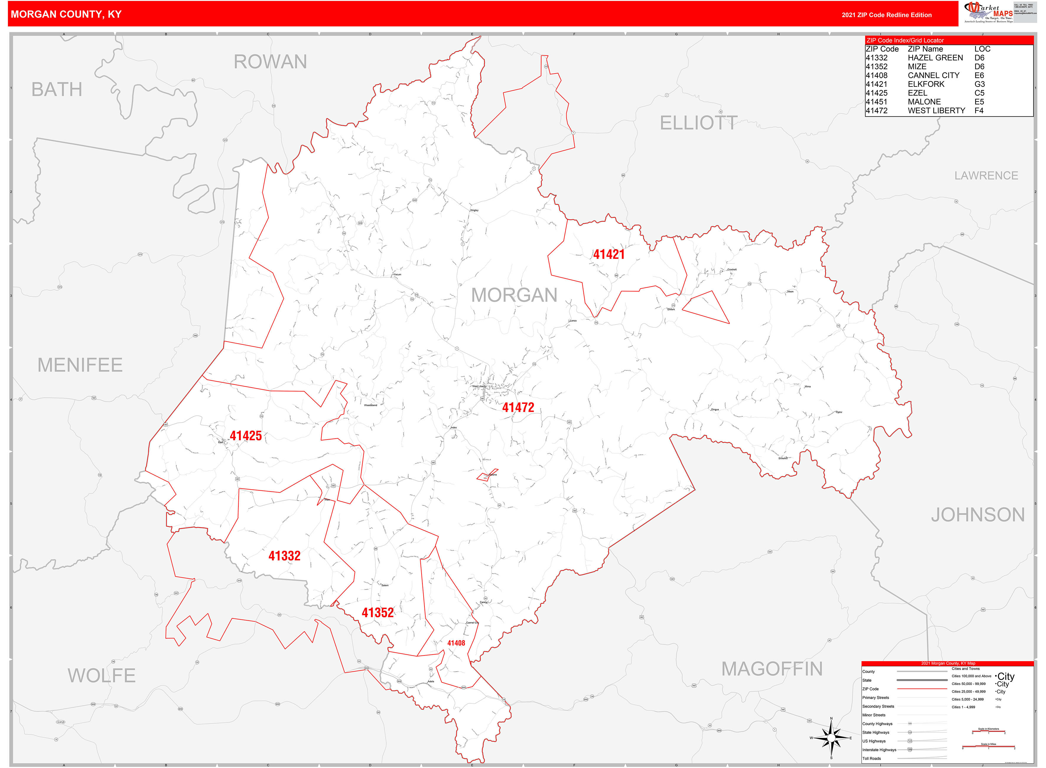 Kentucky State Map With Zip Codes