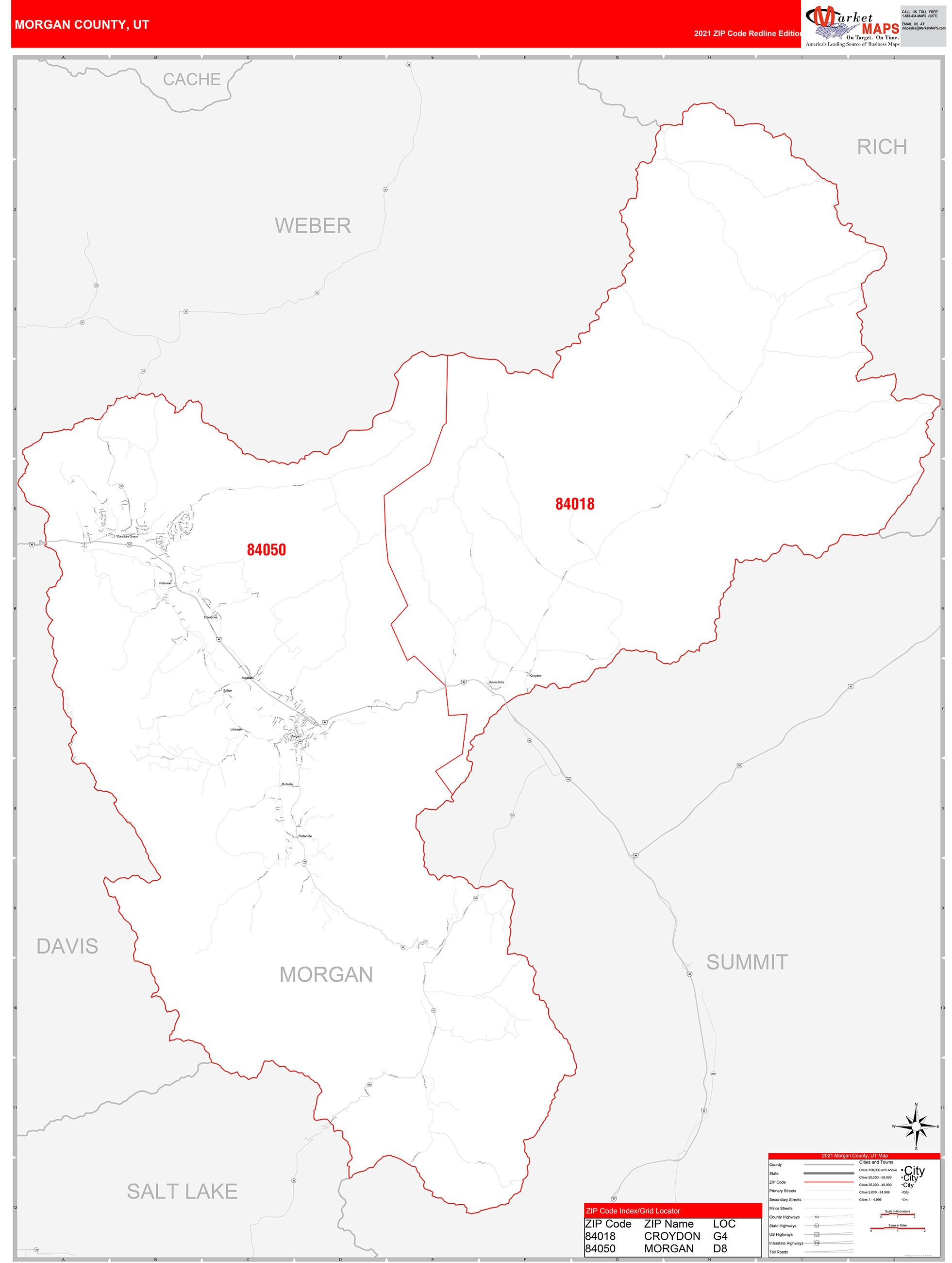 County Utah Digital Zip Code Map vrogue.co