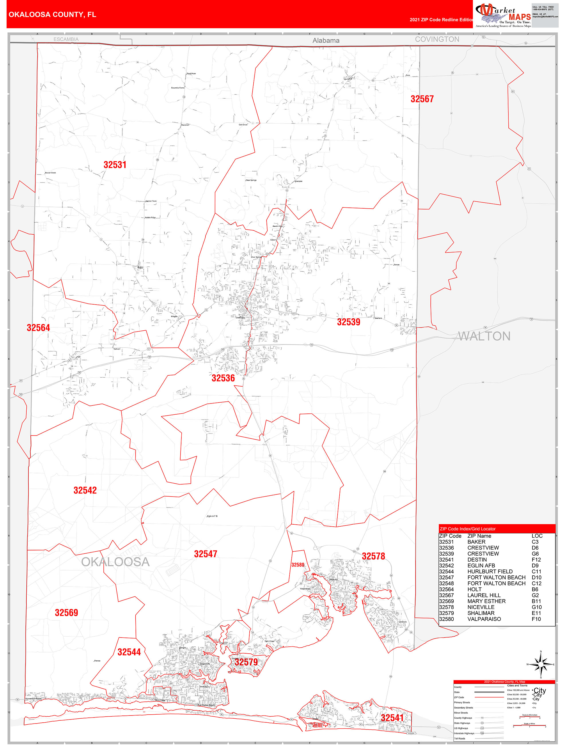 Okaloosa County Florida Map