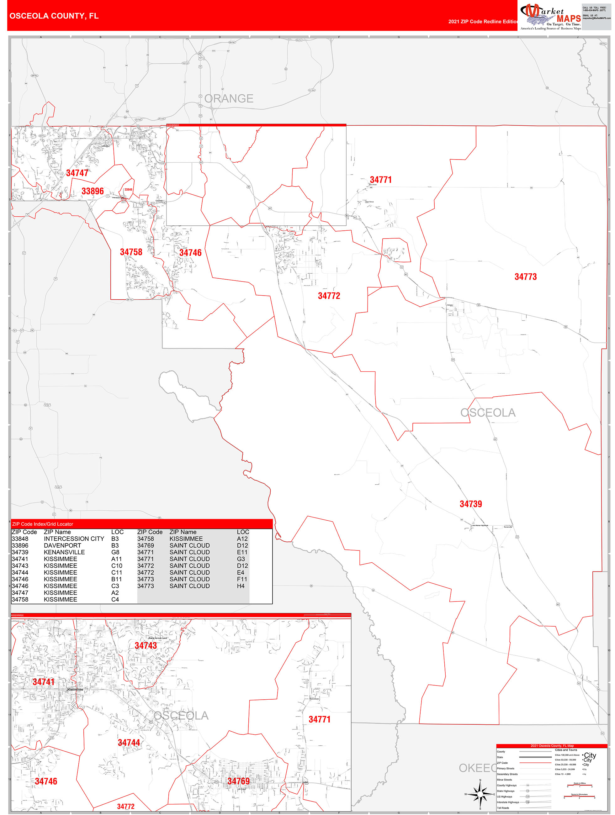 Zip Code Map Osceola County Florida United States Map