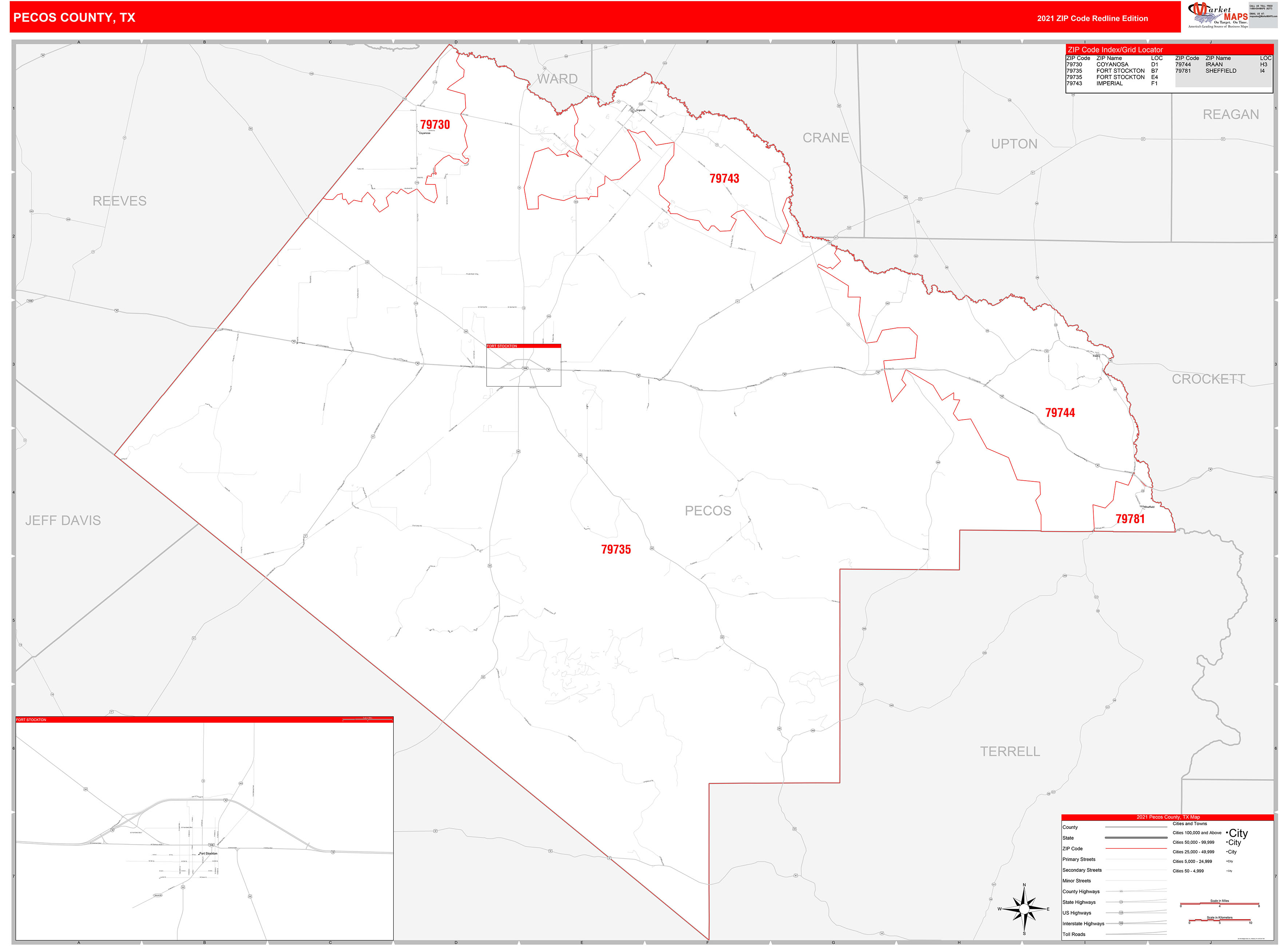 Physical Map Of Pecos County