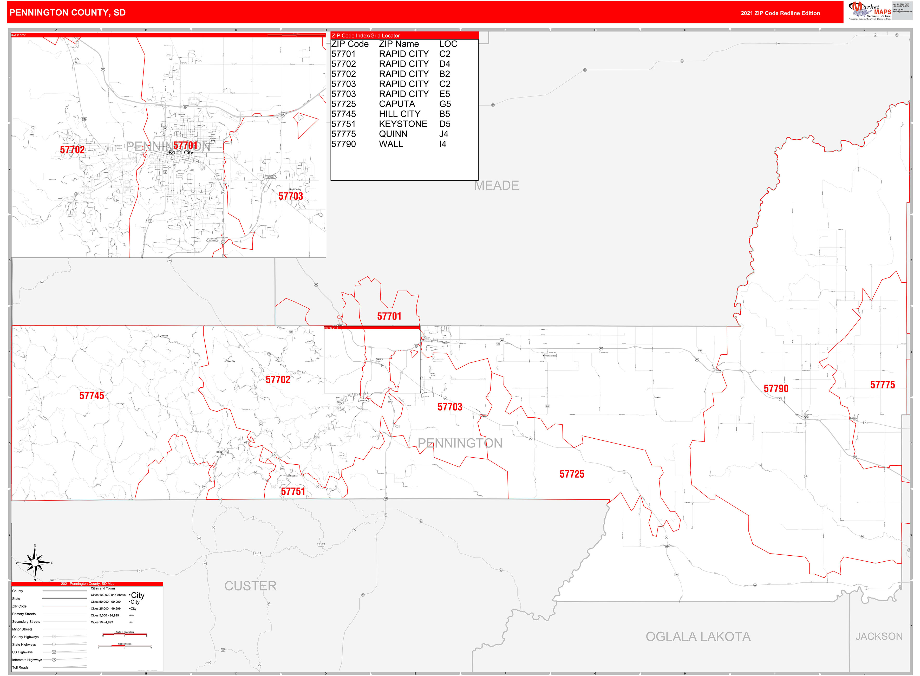 Pennington County Sd Wall Map Color Cast Style By Mar vrogue.co