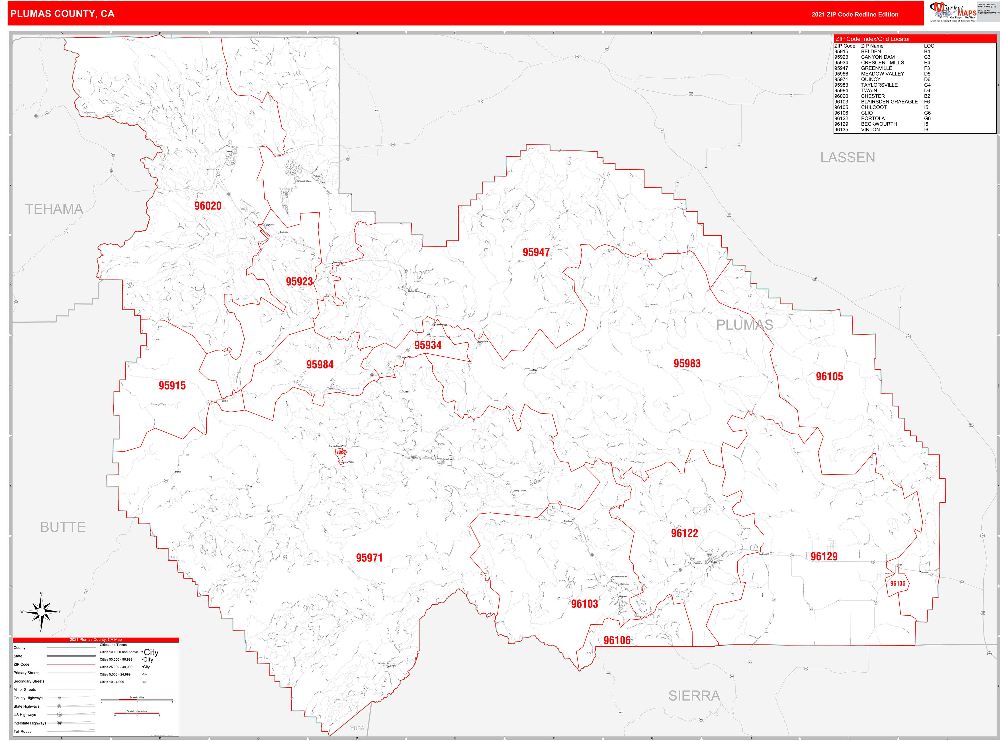 Plumas County Map With Towns
