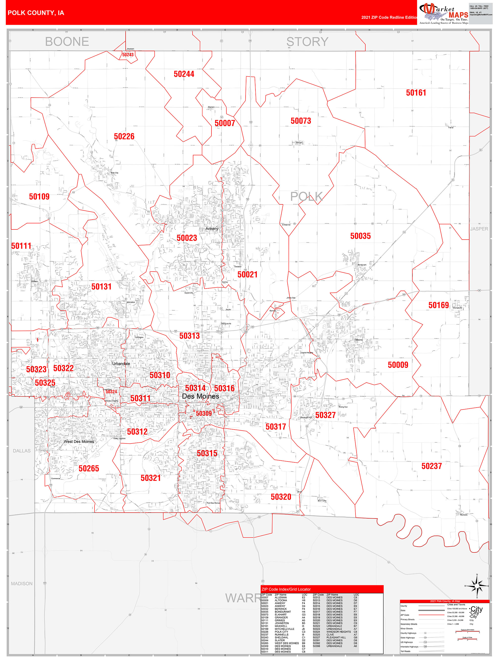 Polk County Zip Code Map - Map