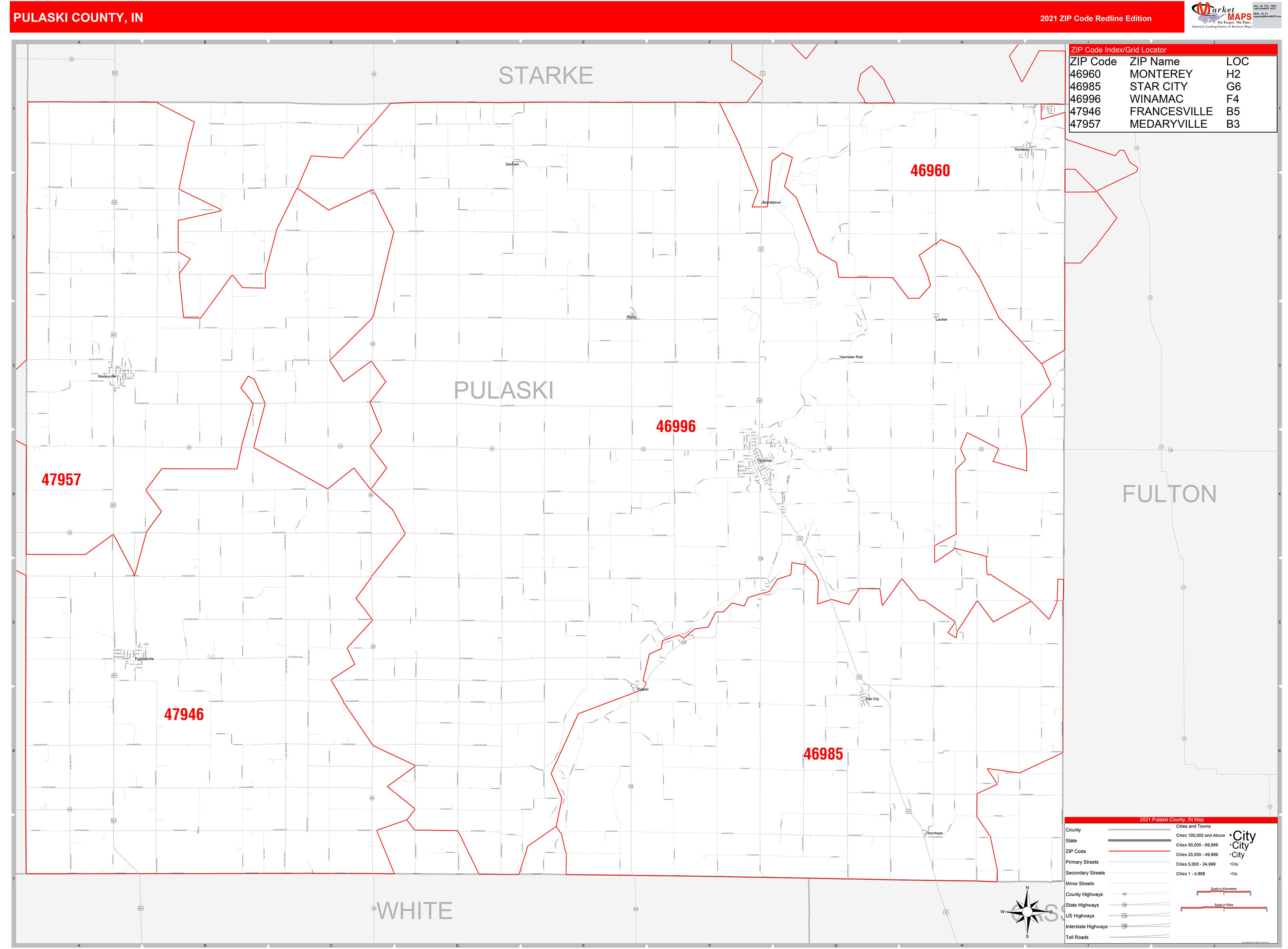 Pulaski County Ky Zip Code Wall Map Red Line Style By vrogue.co