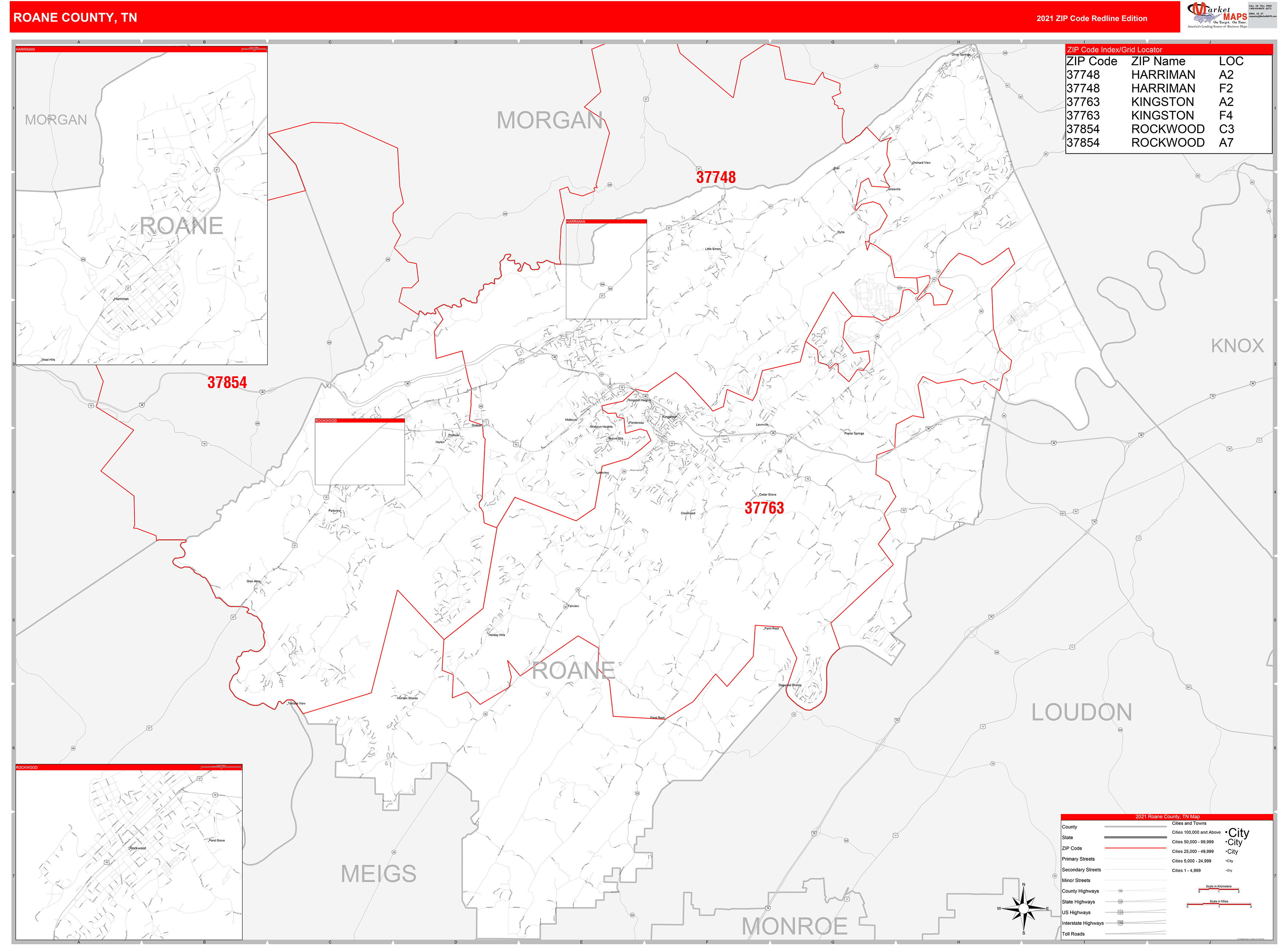 Roanne County Tn Compressed Map - 3p75ij0
