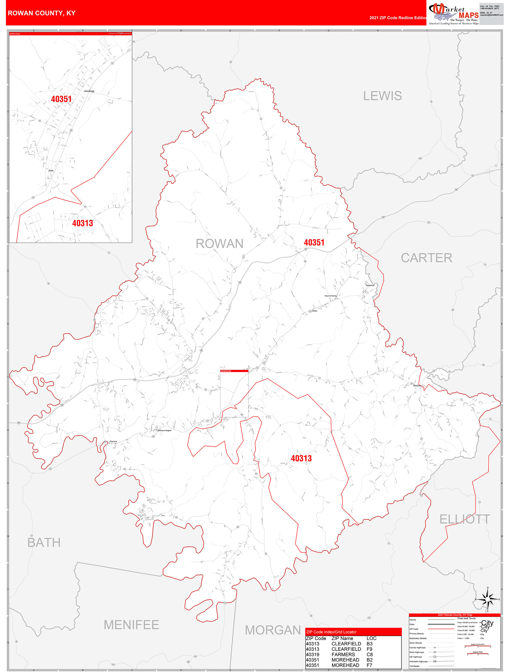 Rowan County Zip Code Map