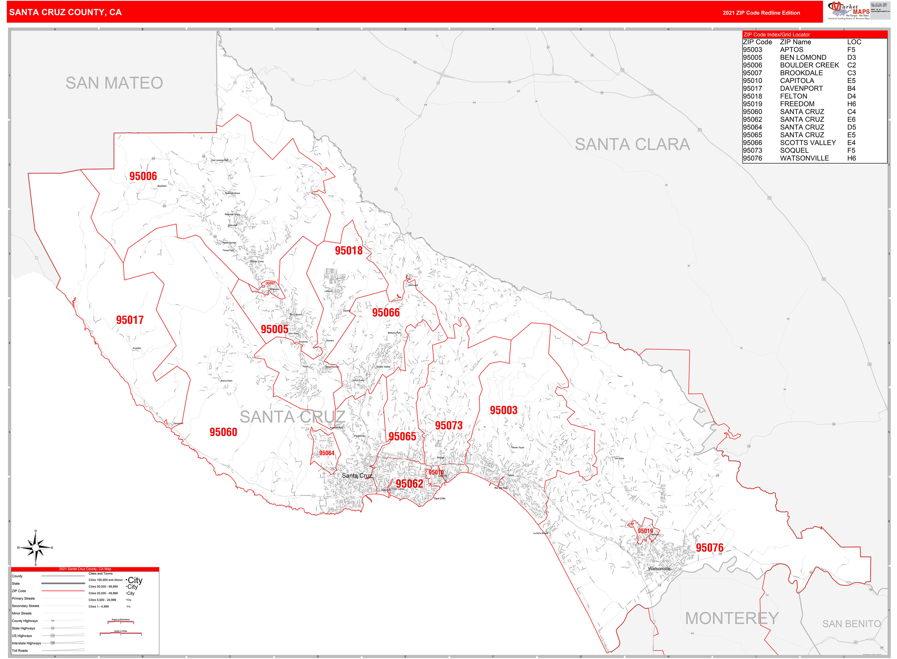 santa-cruz-county-ca-zip-code-wall-map-red-line-style-by-marketmaps
