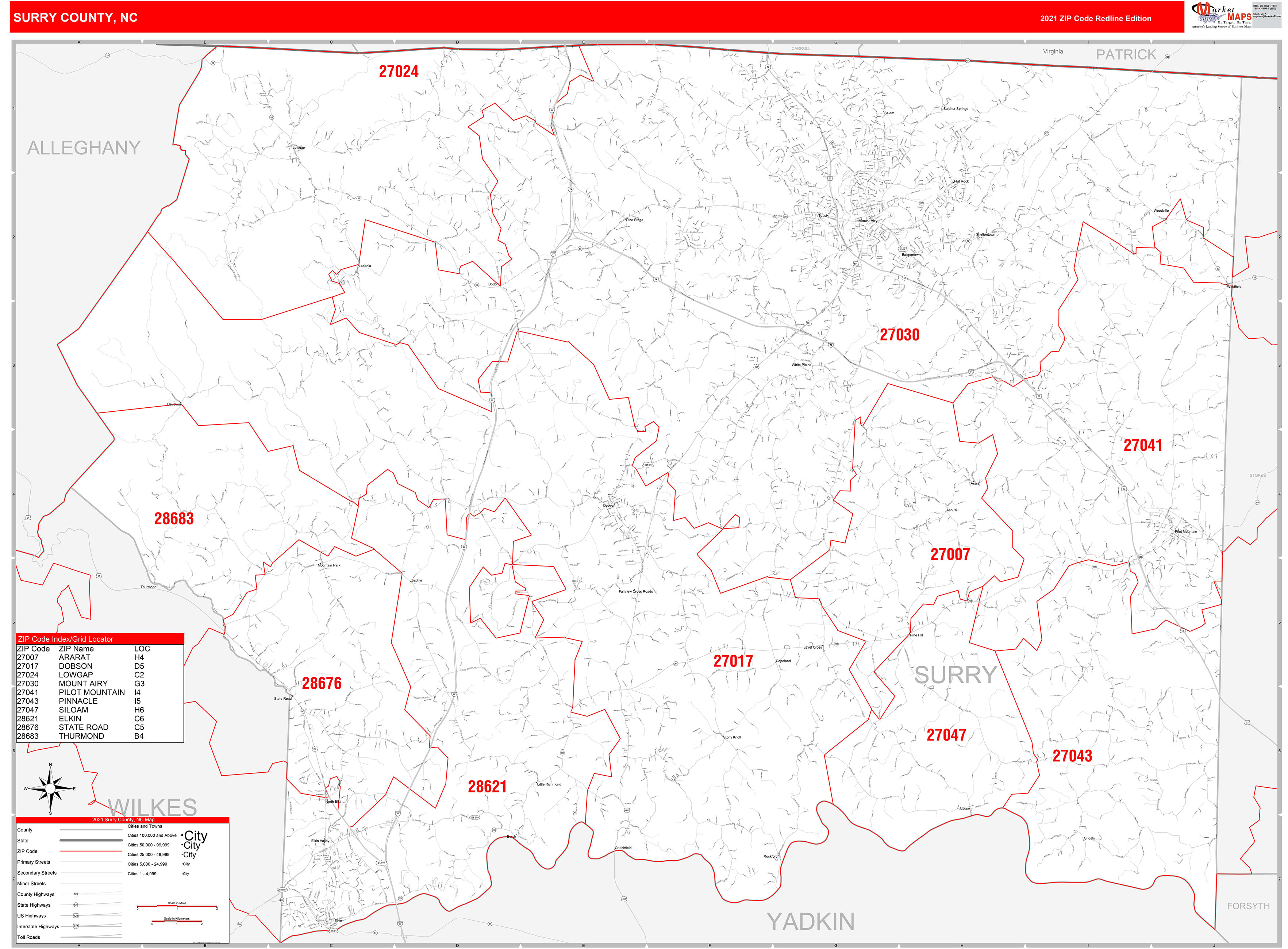 Wilson County Nc Zip Code Wall Map Red Line Style By Marketmaps 77f